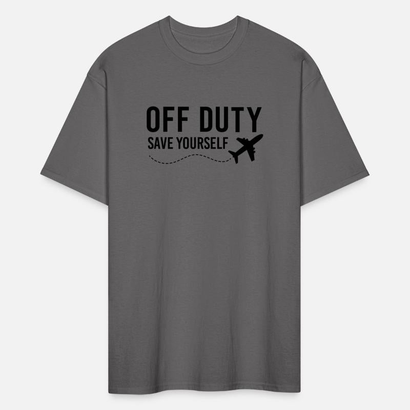 Off Duty Save Yourself Black Airplane Funny Travel