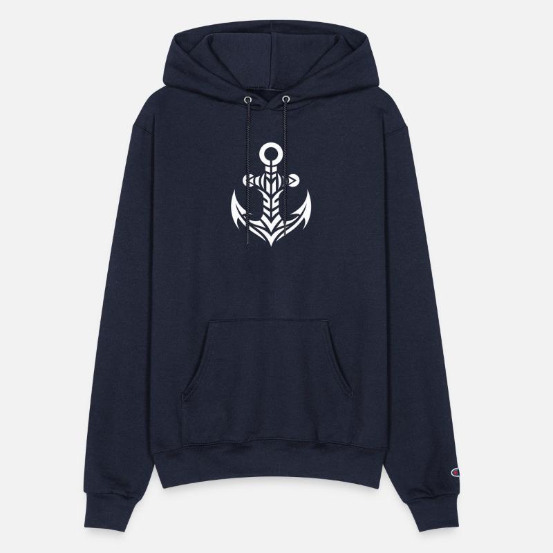 Old Wet Anchor With Tribal Tattoo Style
