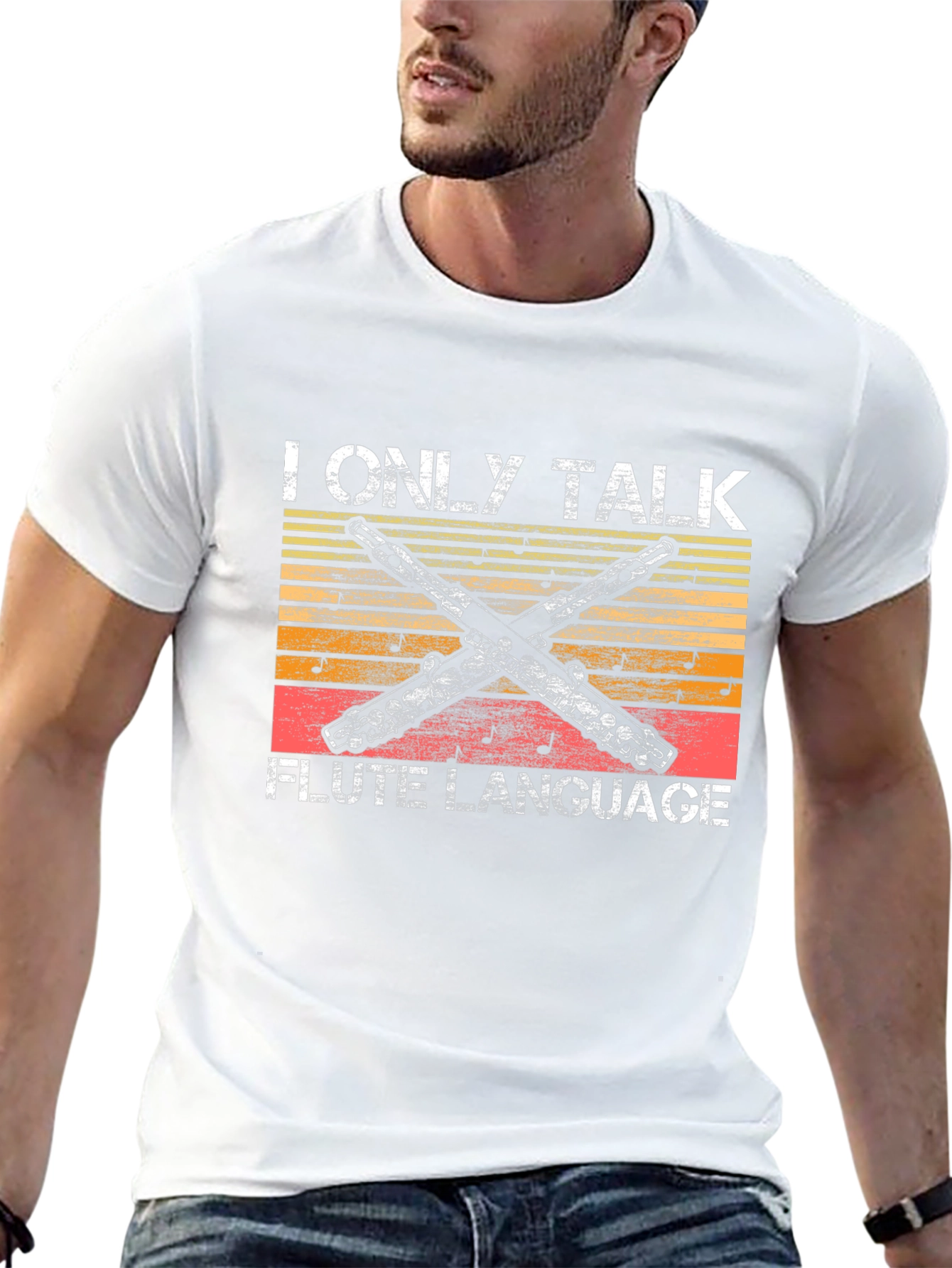 I Only Talk Flute Language T-Shirt - Musician Tee