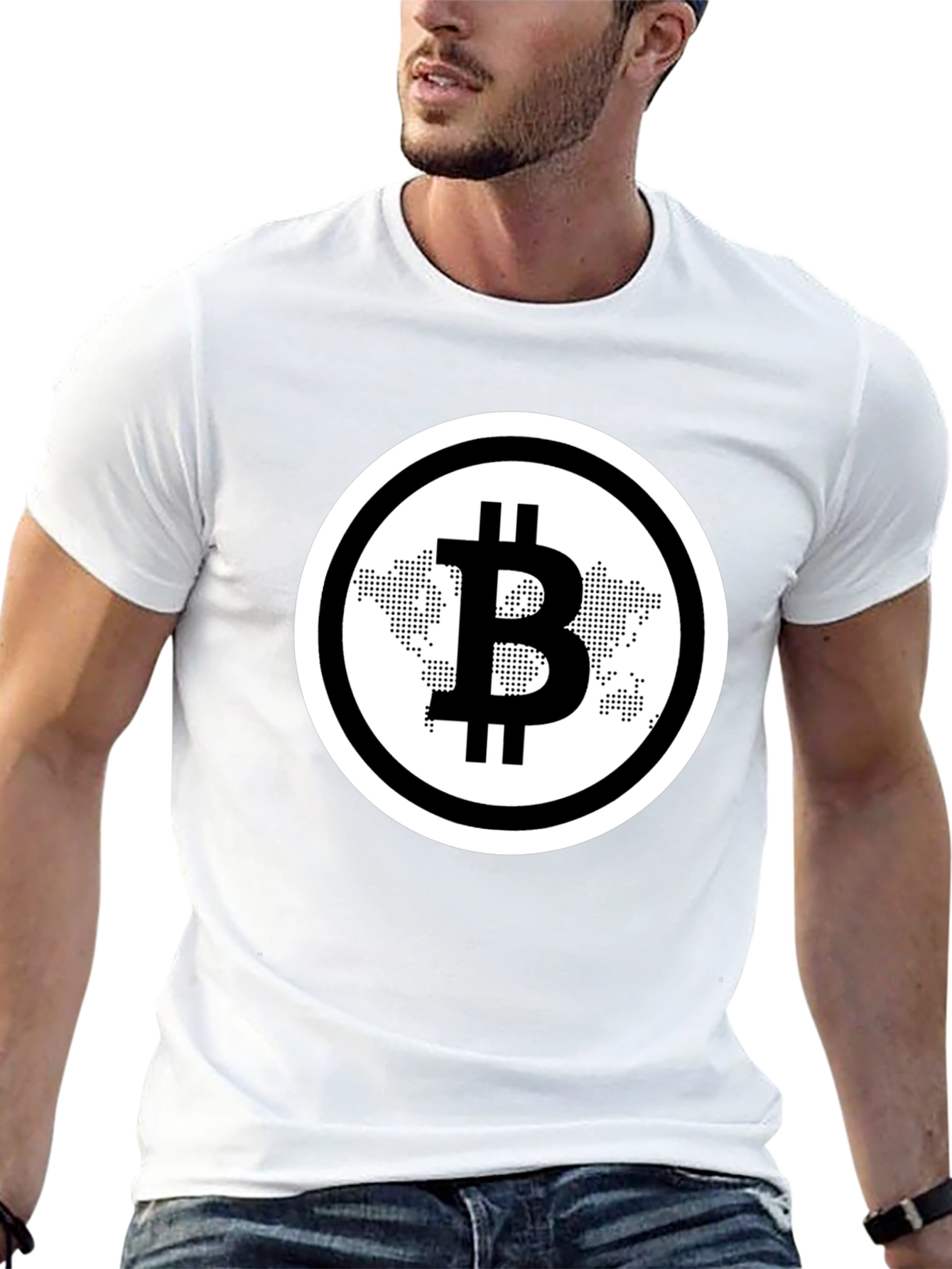 Bitcoin World Map Black T-Shirt