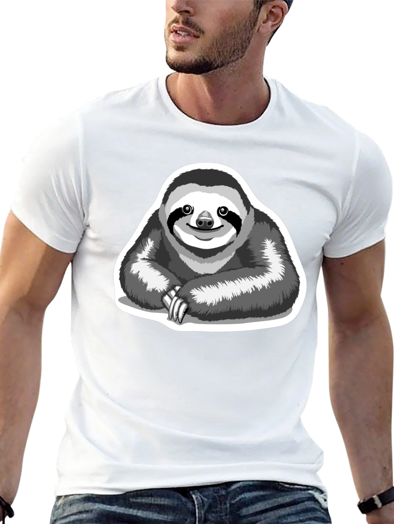 Sloth Graphic T-Shirt - Relaxed Style