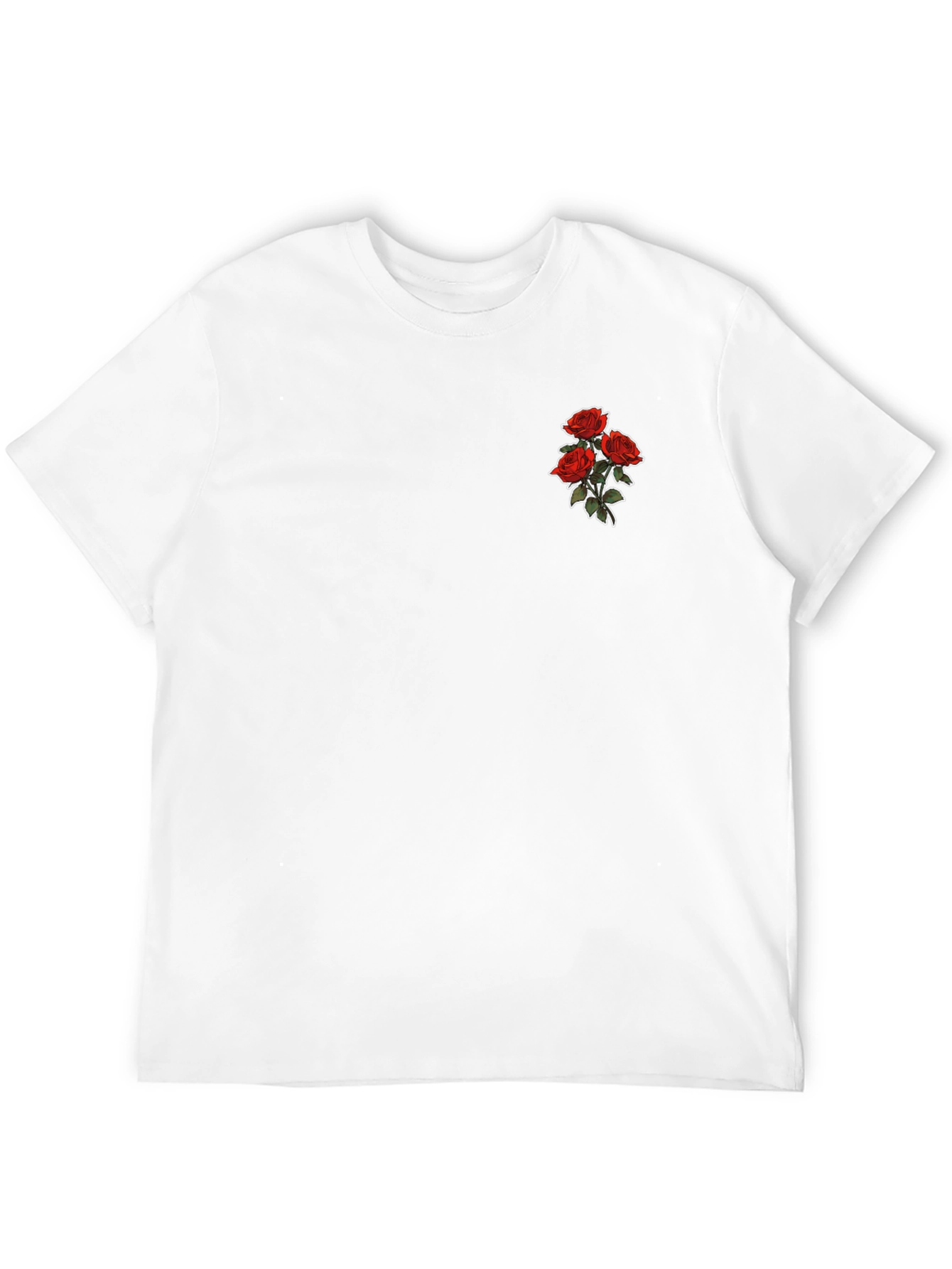 Mens Black T-shirt with Rose Graphic