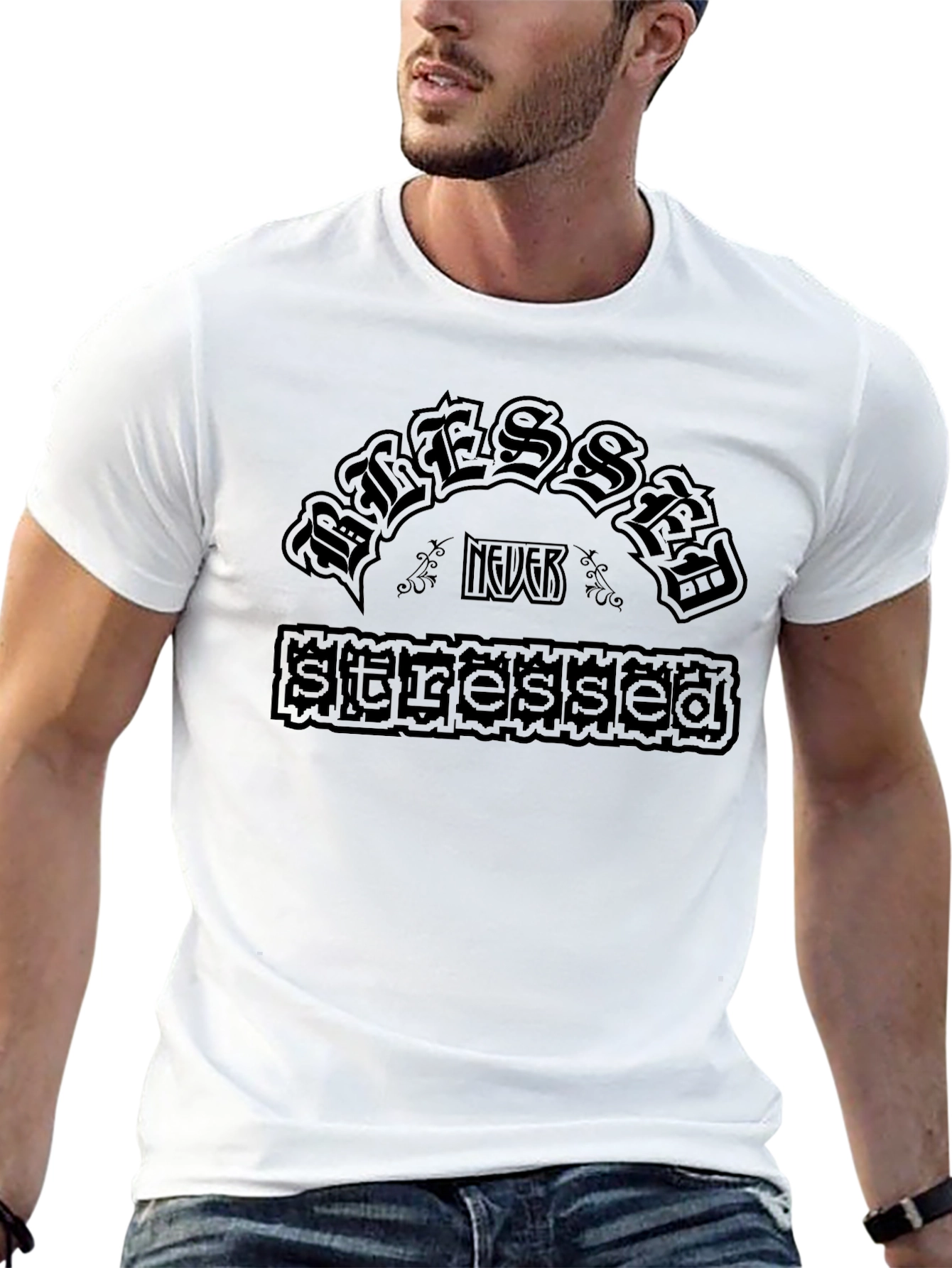 Blessed Not Stressed Graphic T-Shirt