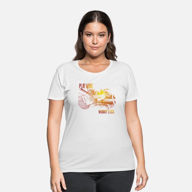 Play More, Worry Less Tropical Guitar Slogan