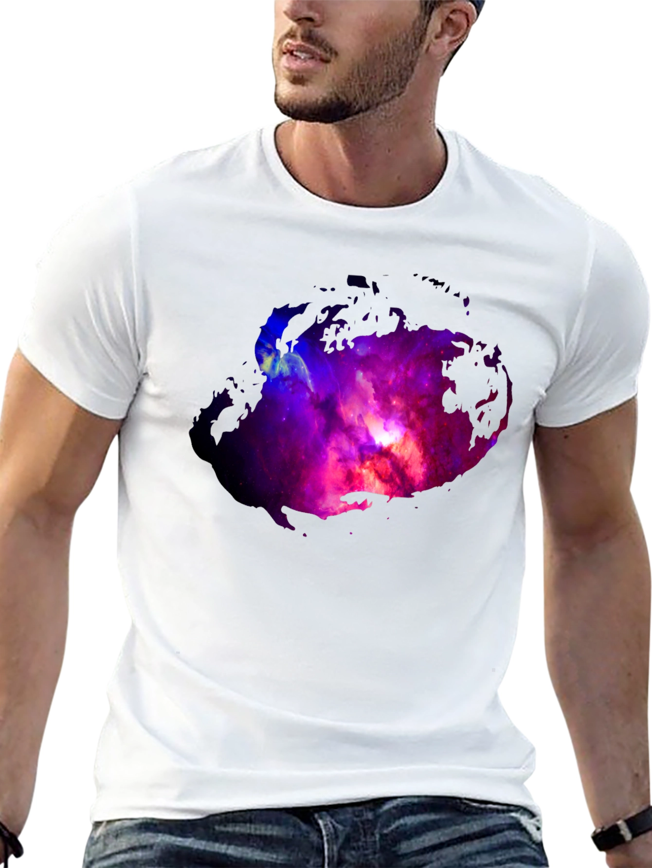 Nebula Print Black T-Shirt