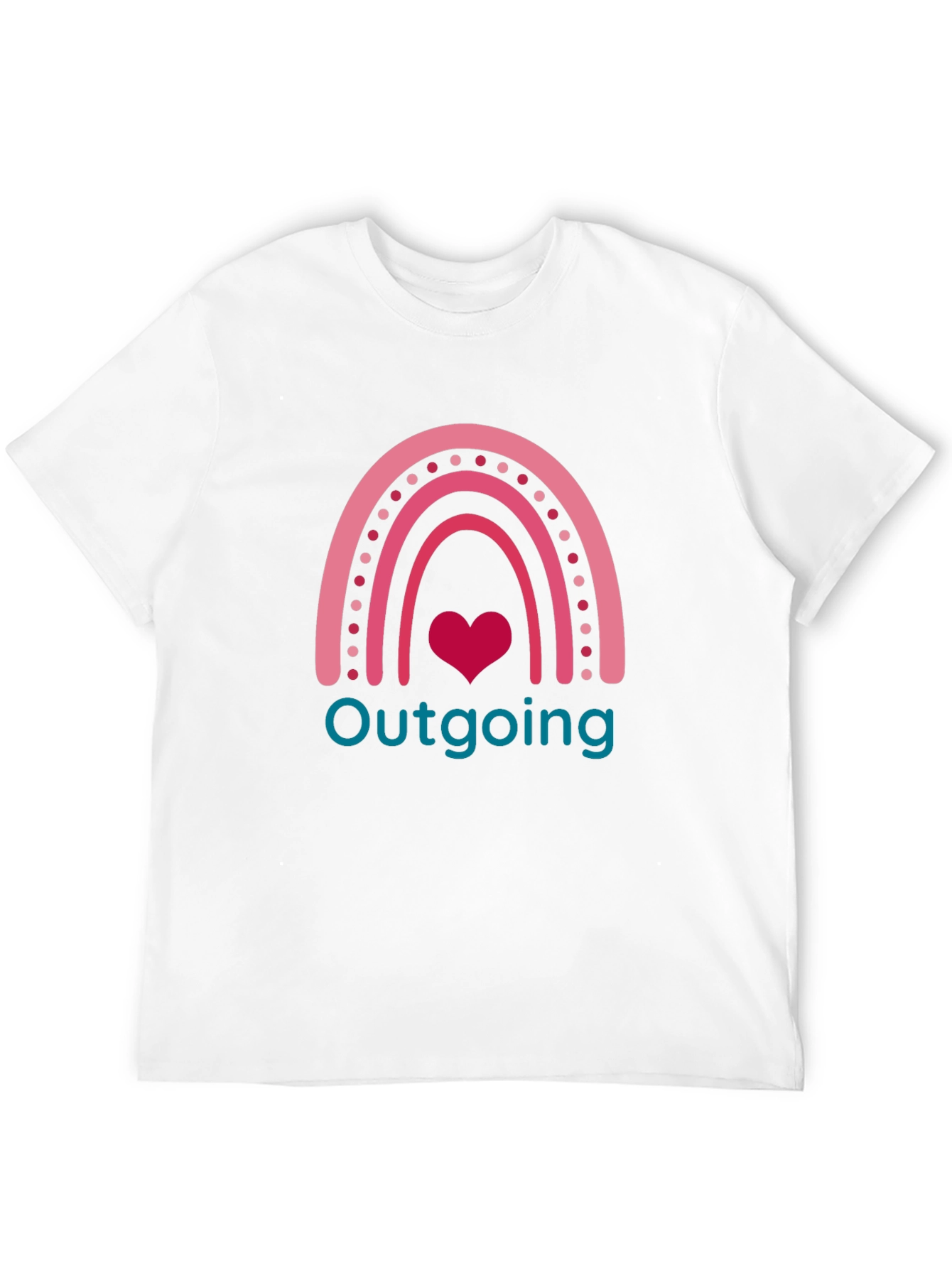 Outgoing Rainbow Heart Graphic T-Shirt