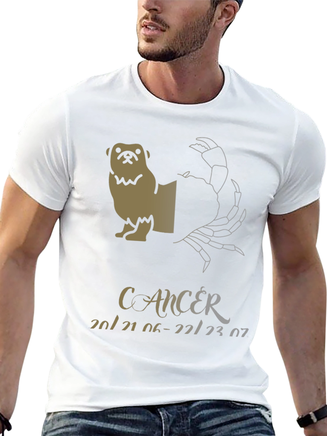 Cancer Zodiac Pug Graphic T-Shirt