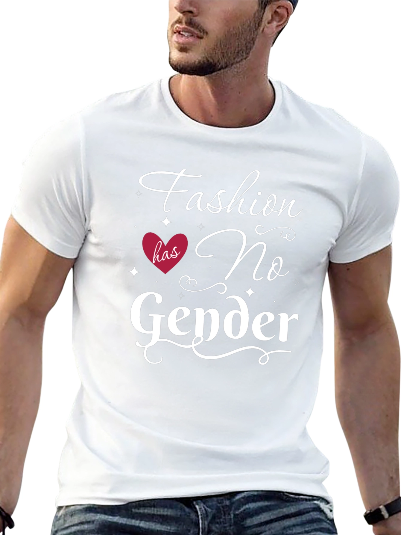 Fashion No Gender Graphic Tee - Unisex Black T-Shirt