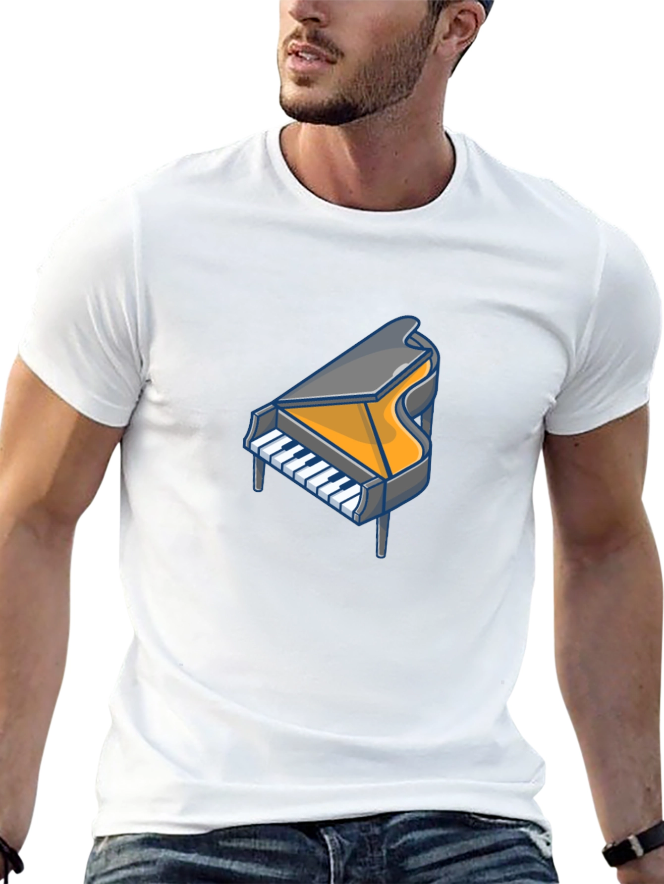 Piano Graphic Tee - Music Lovers T-Shirt