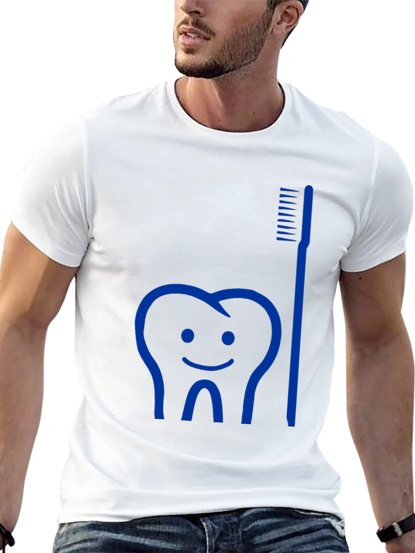 Dental Humor Tee: Tooth & Brush Graphic T-Shirt