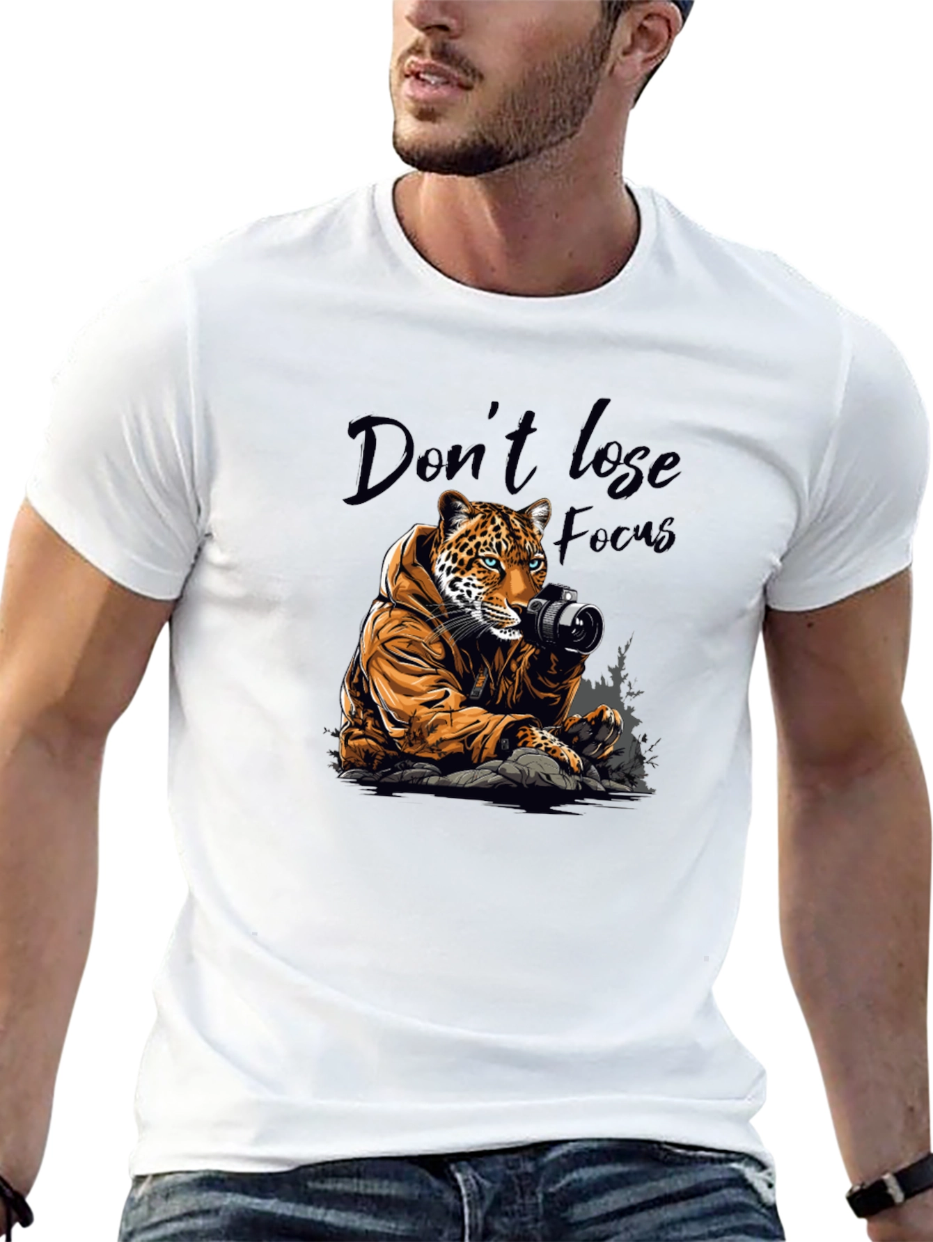 Leopard Photographer Graphic Tee