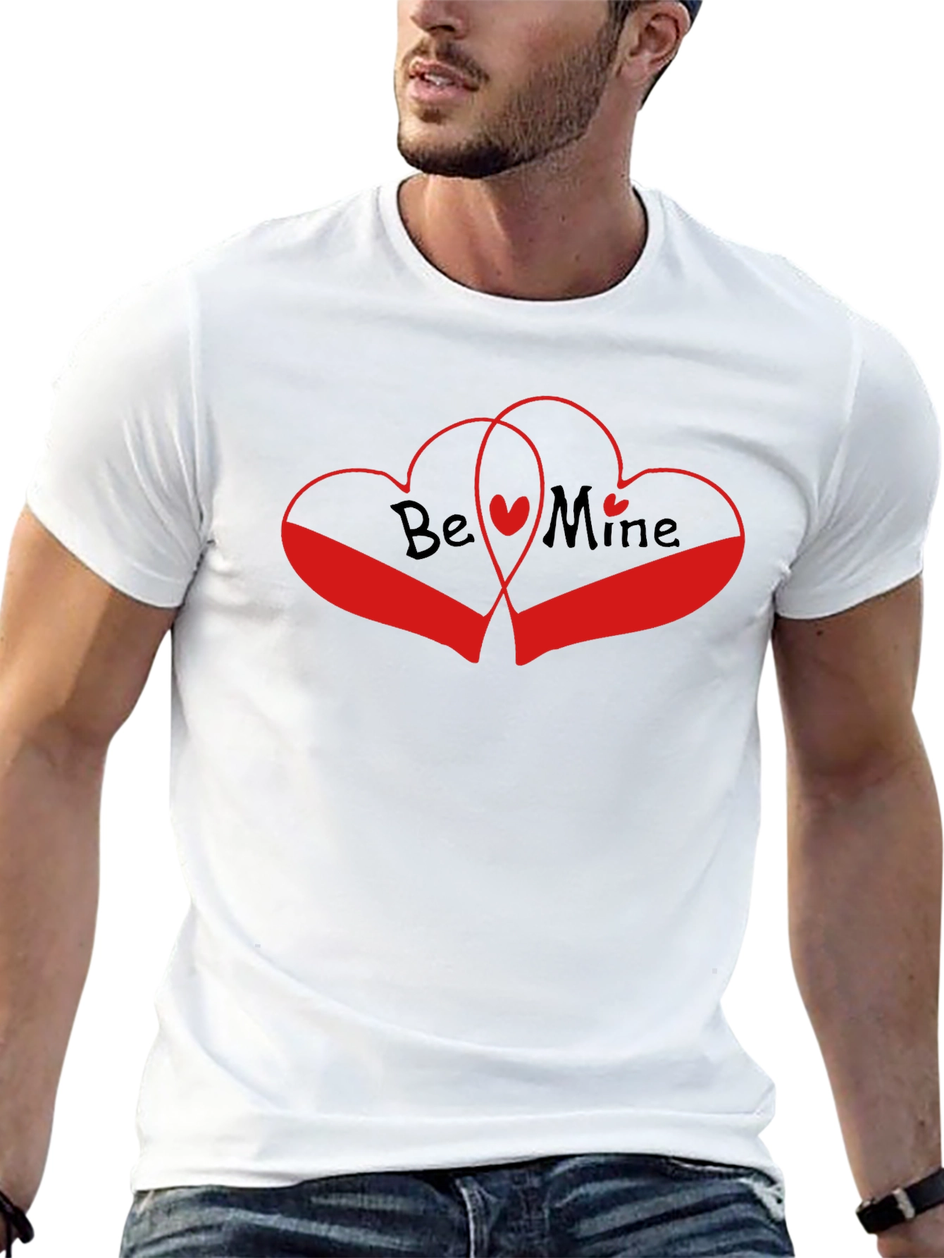 Be Mine Heart Graphic Tee - Black
