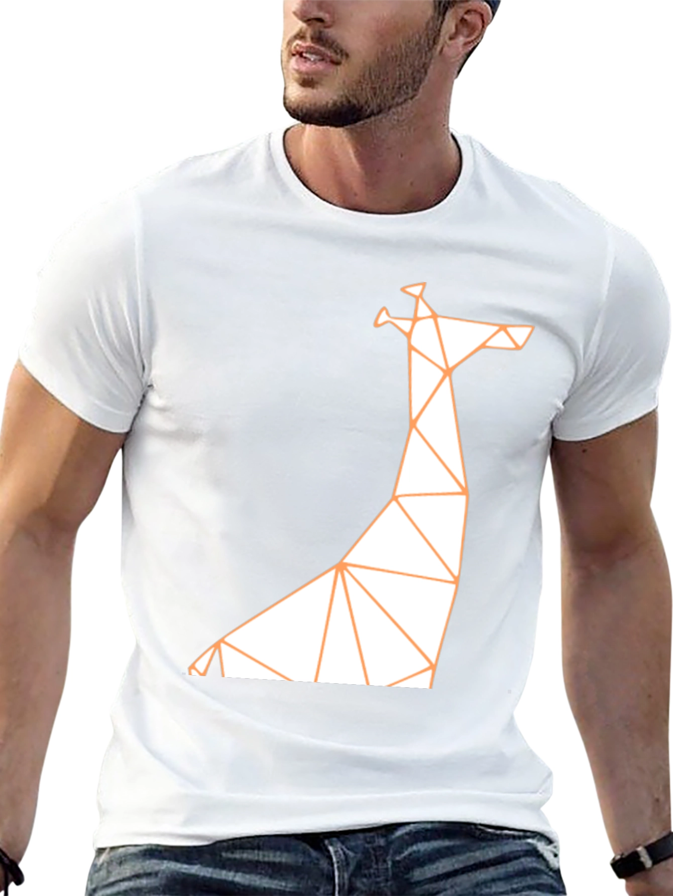 Geometric Giraffe T-Shirt - Modern Art Tee