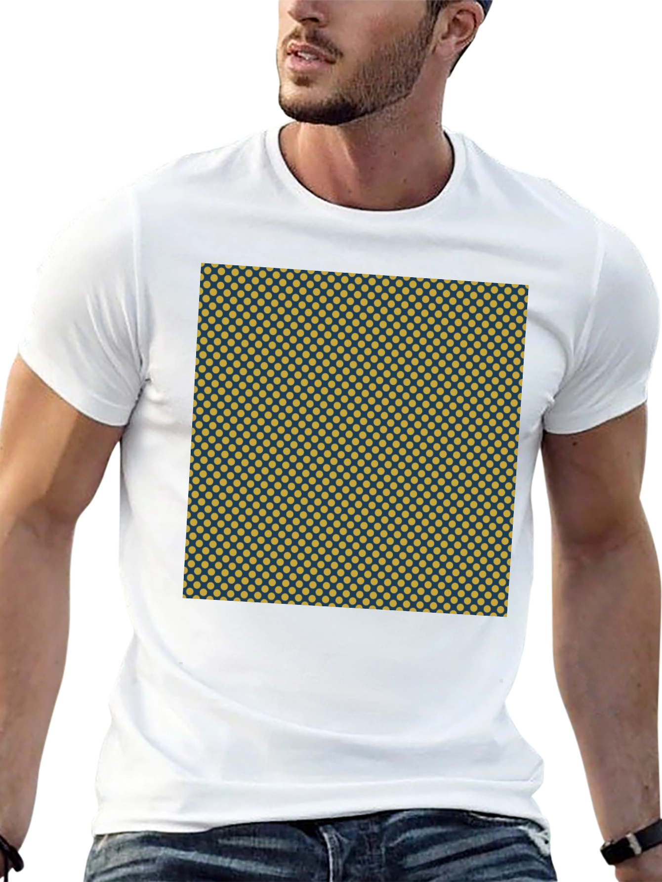 Patterned Crew Neck Tee