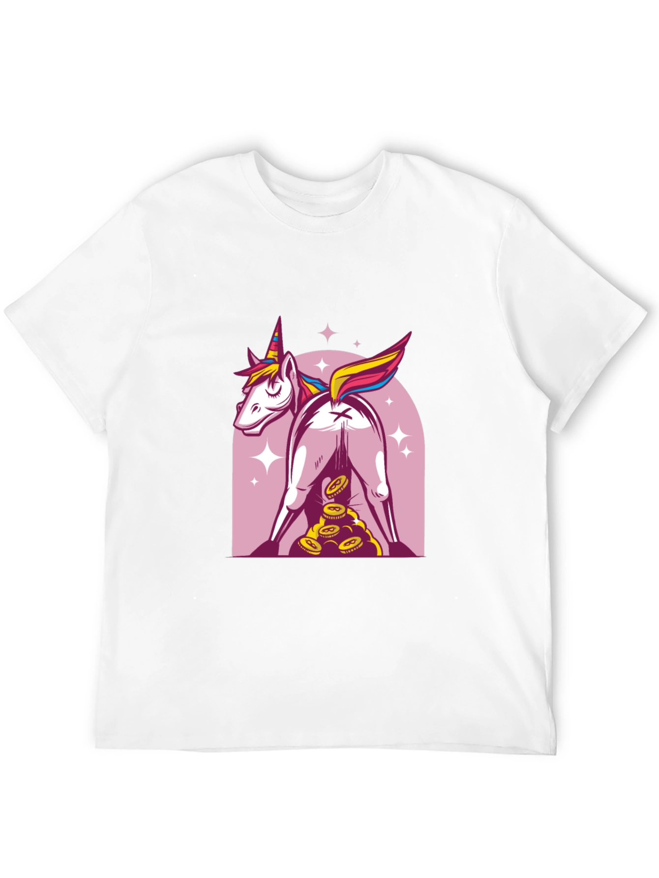 Unicorn Butt Coin Funny Graphic Tee