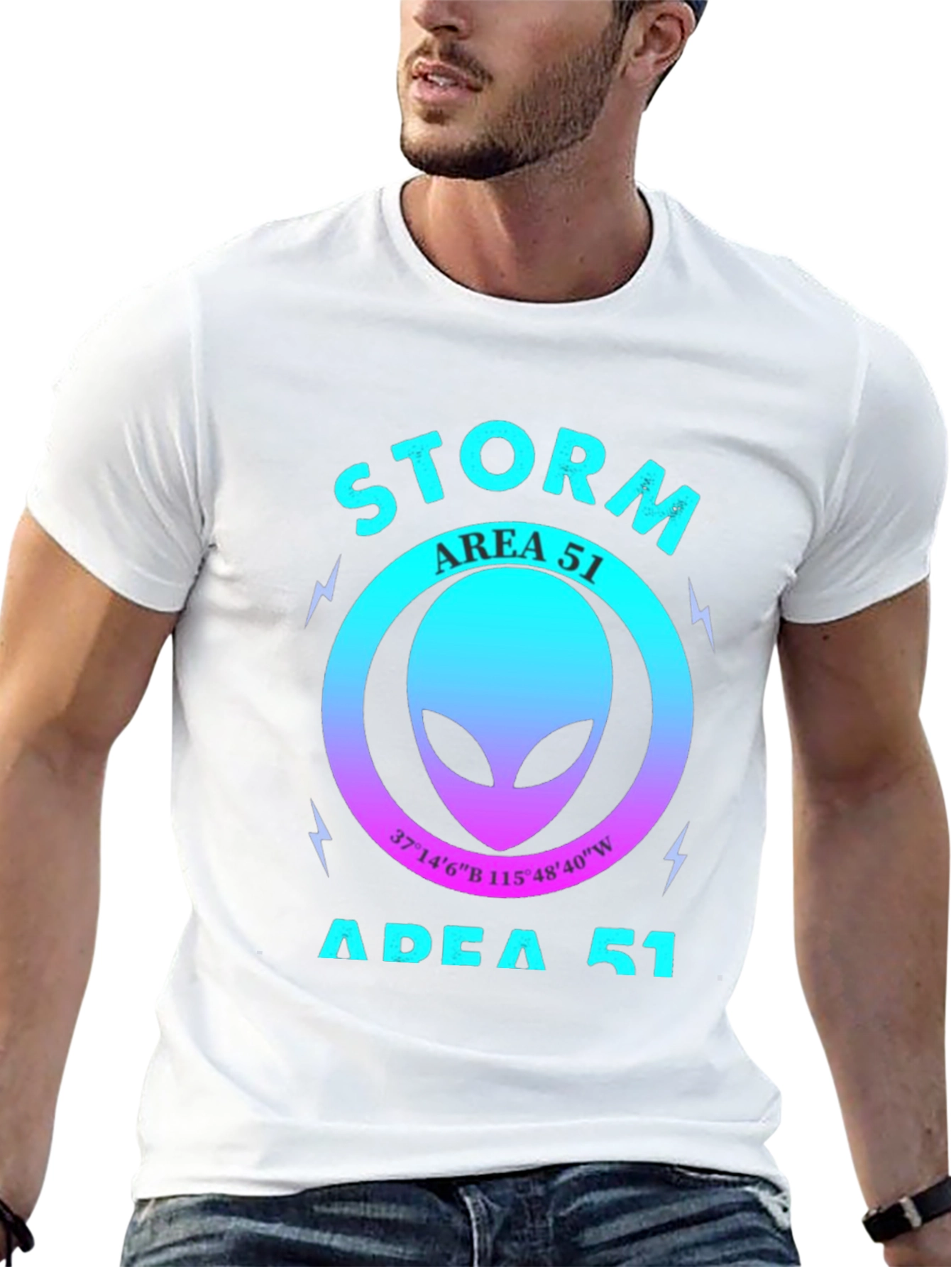 Storm Area 51 T-Shirt Alien Head Graphic Tee