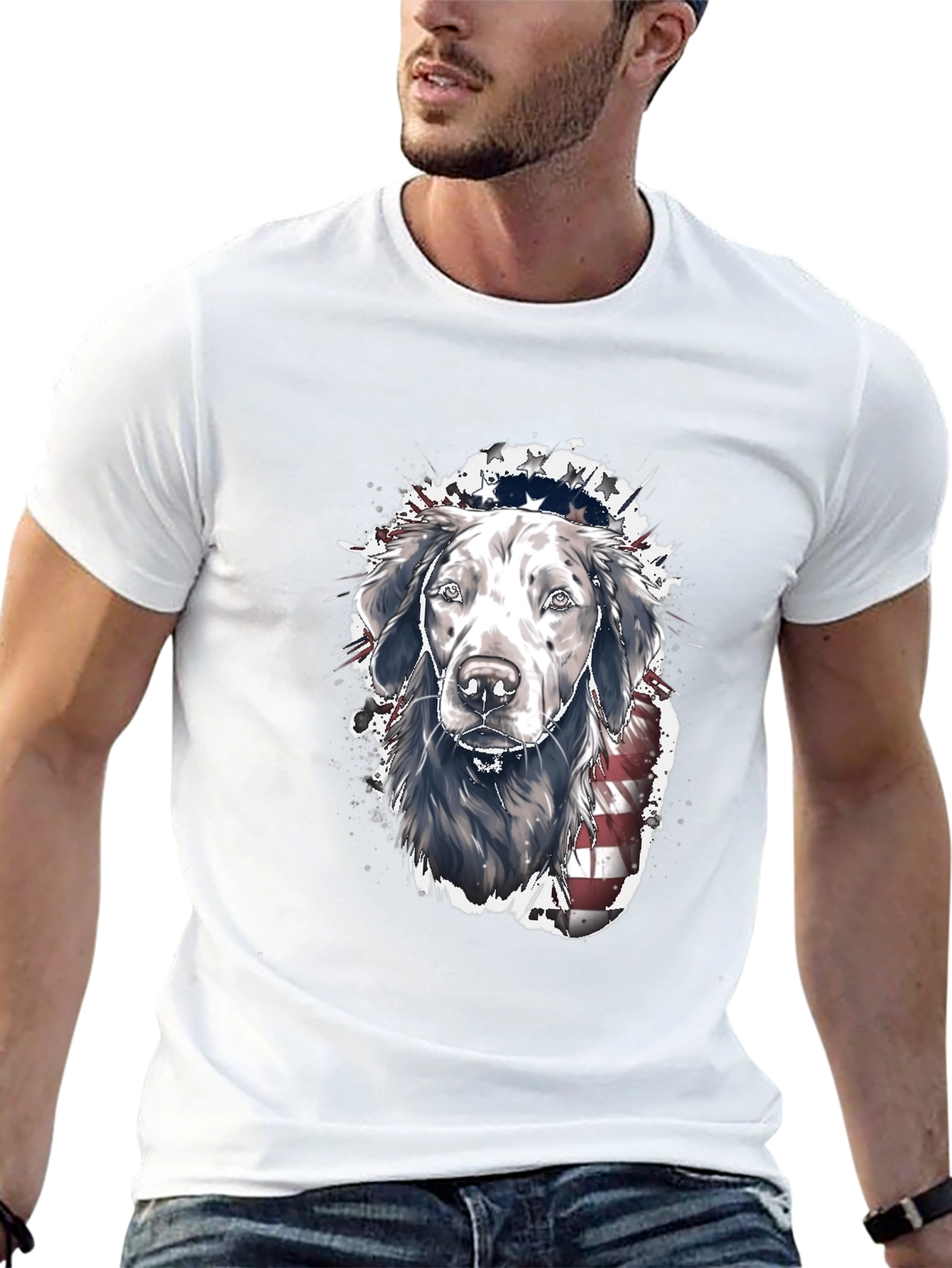 Patriotic Dog T-Shirt: USA Flag Labrador Tee