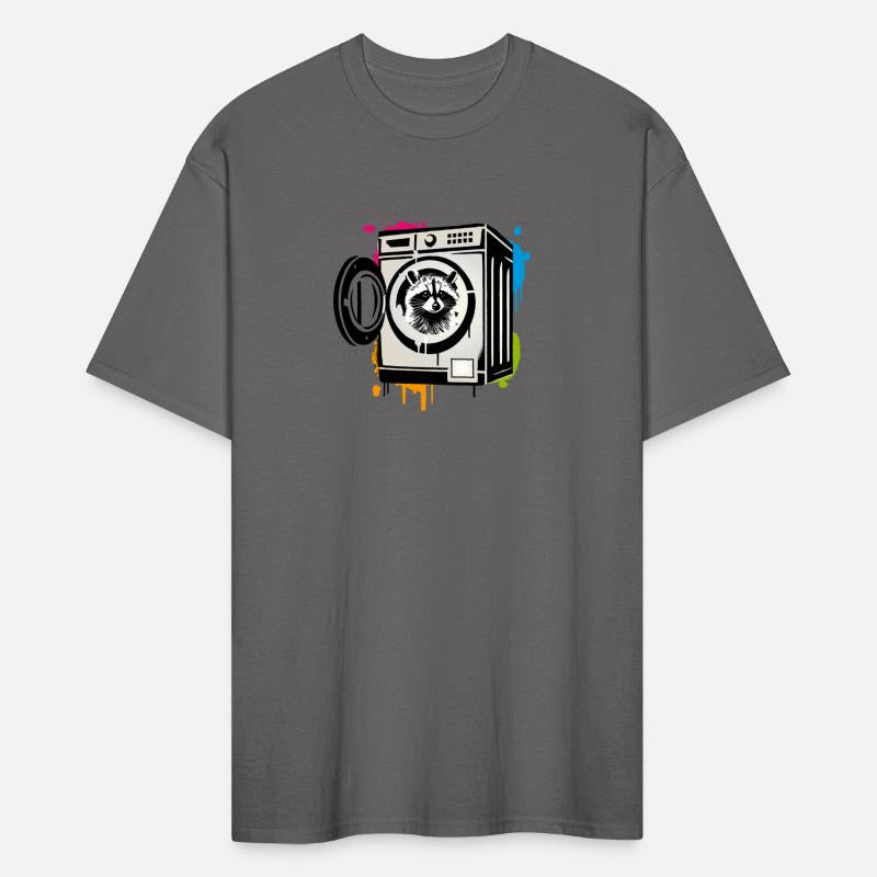 Raccoon in the washing machine - humorous motif