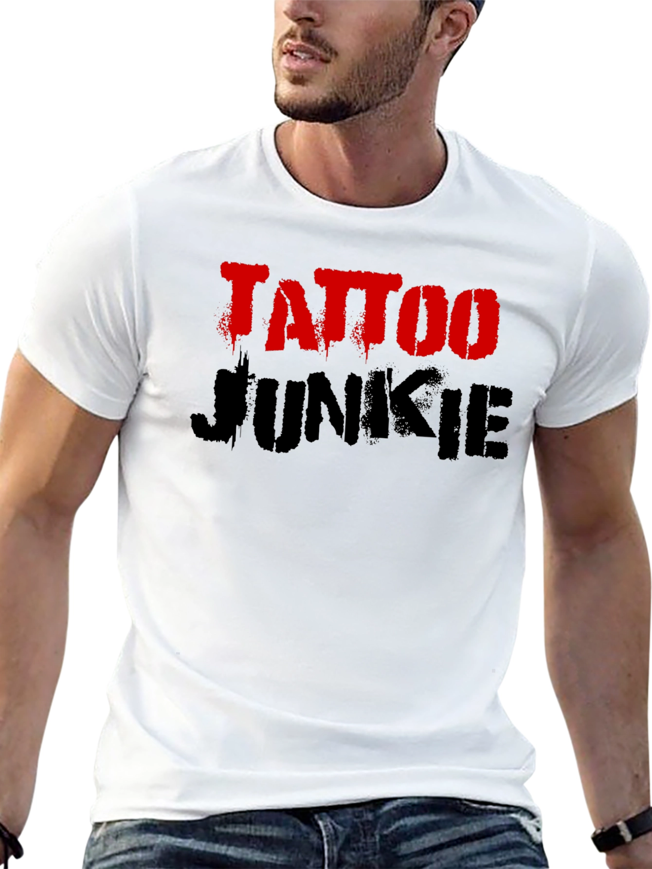 Tattoo Junkie Graphic Tee - Bold Black Shirt