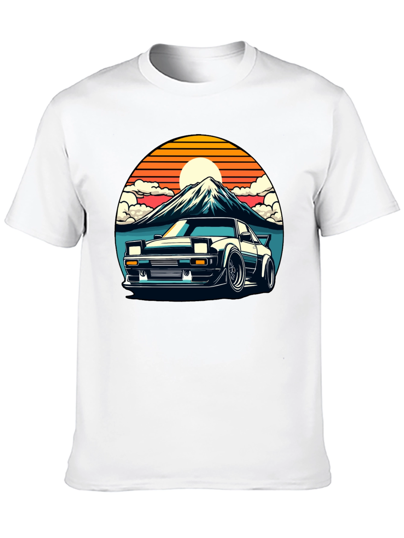 Retro Car & Mt. Fuji Graphic Tee