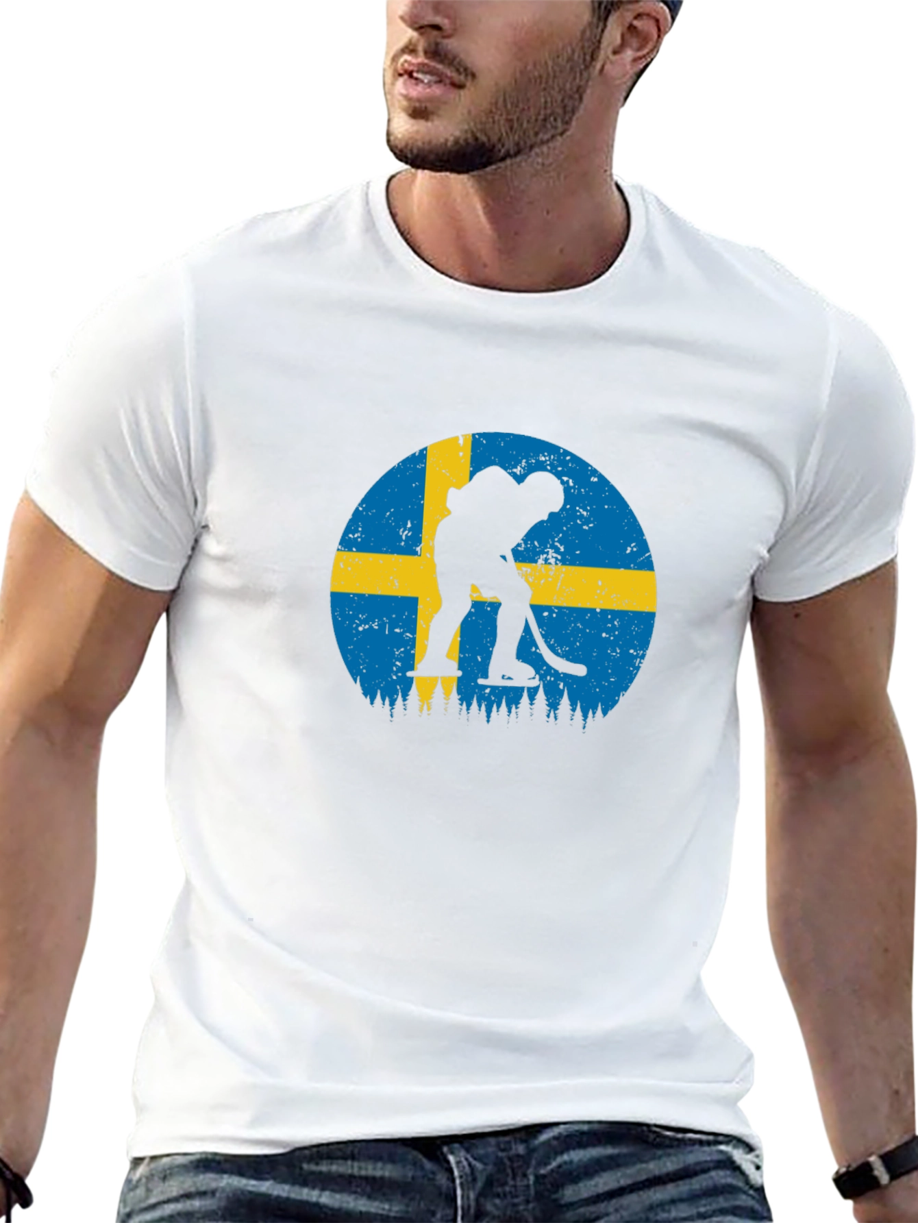 Sweden Hockey Flag Graphic Tee