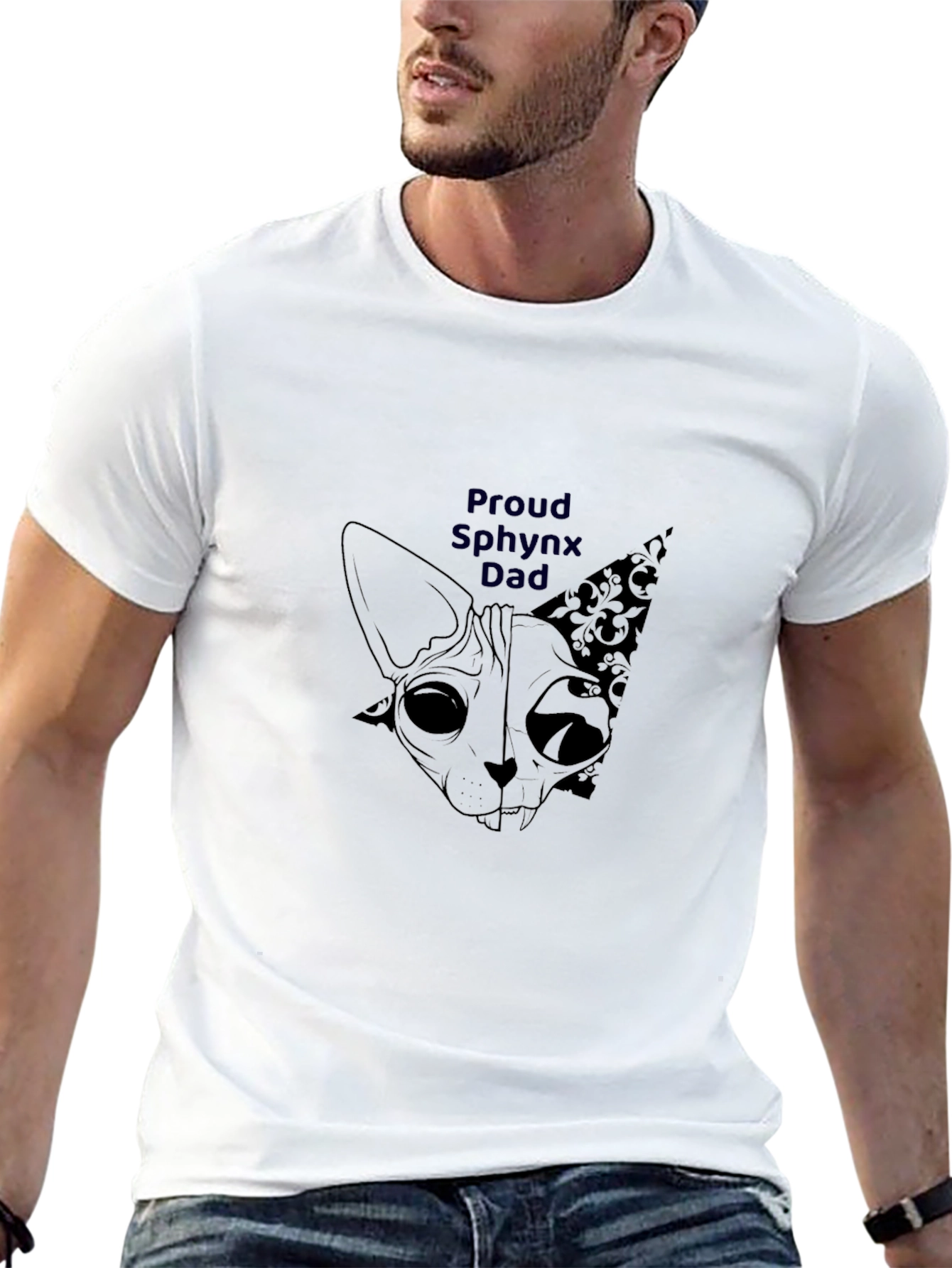 Proud Sphynx Dad Graphic T-Shirt
