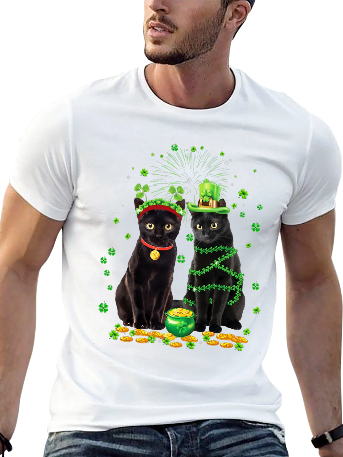St. Patricks Day Cats Graphic Tee