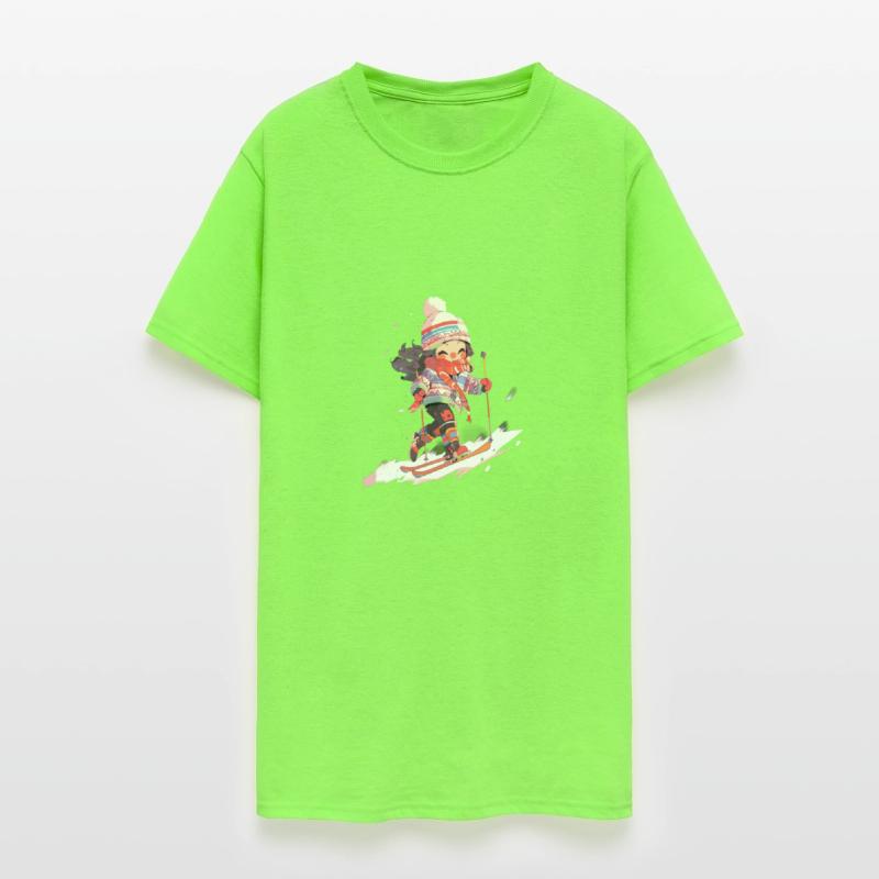 Skiing Ski Snow Skier Chibi Girl Kids