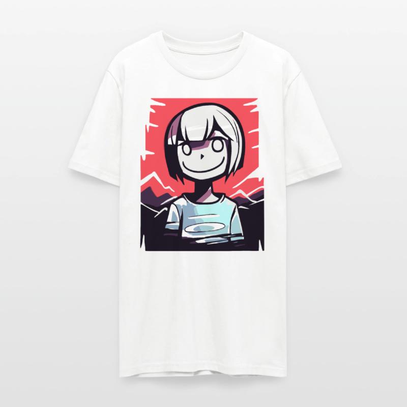 Smiling Girl with Bold Red Sky