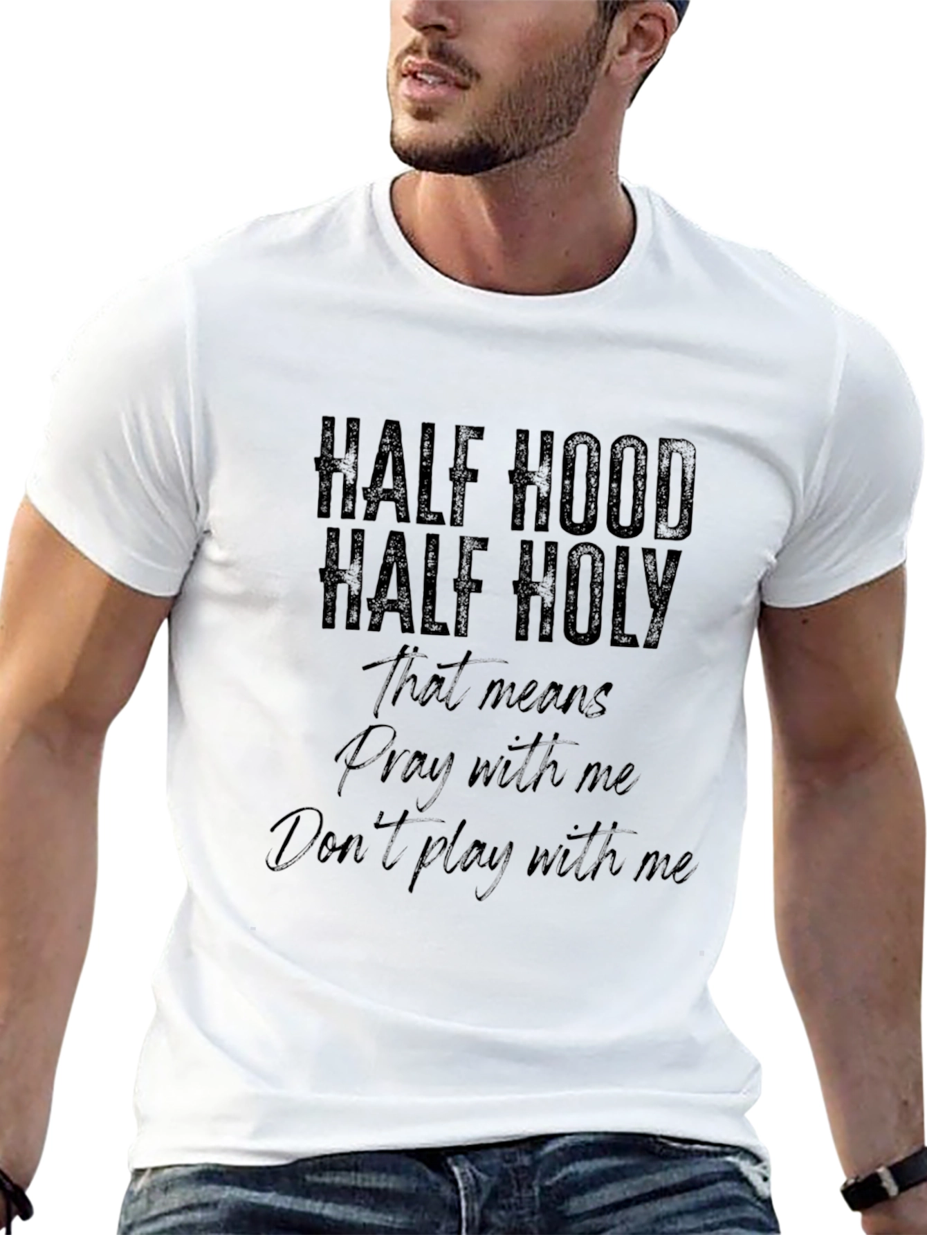 Half Hood Half Holy Graphic Tee
