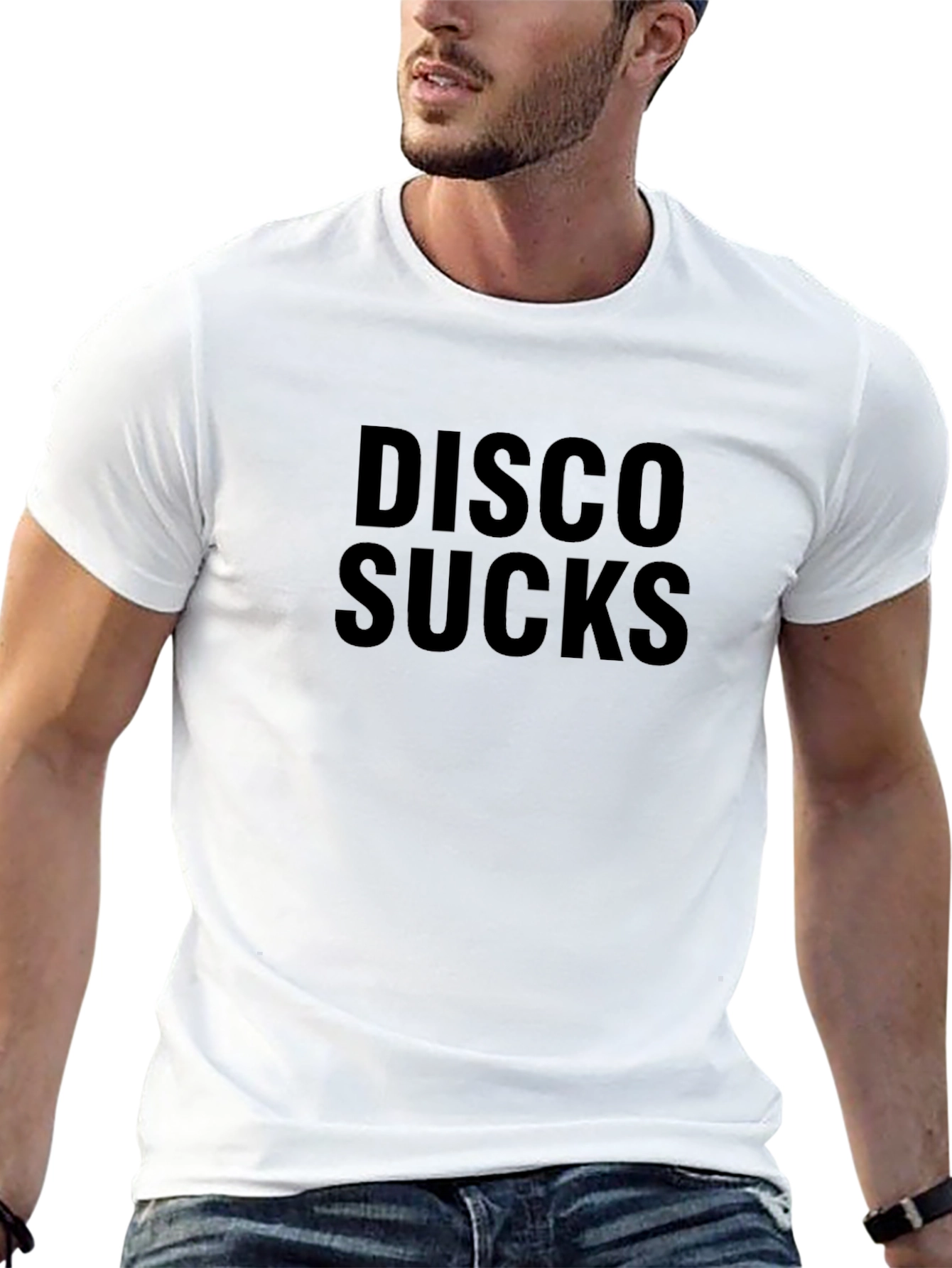 Disco Sucks Graphic Tee - Black Cotton T-Shirt