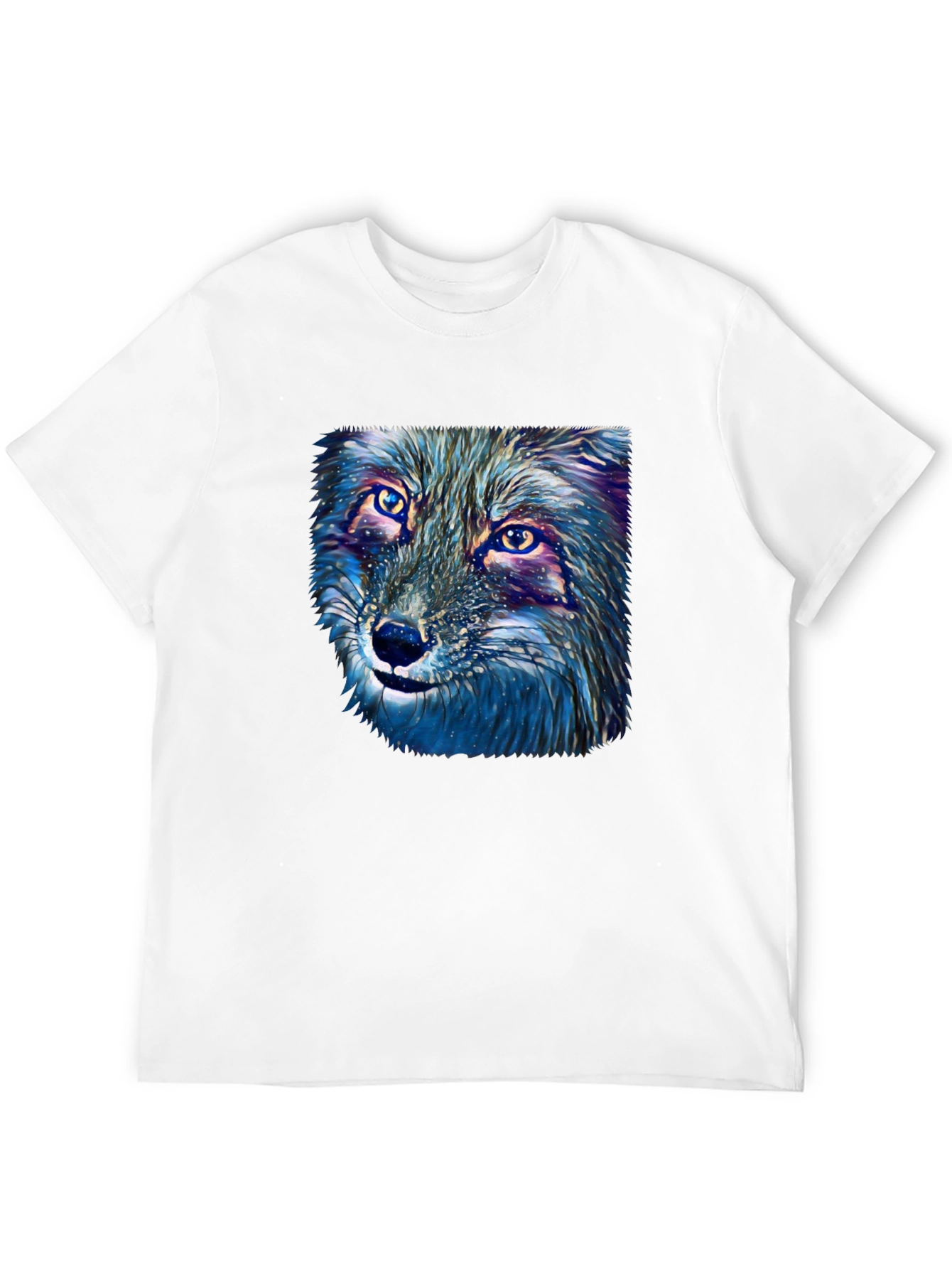 Artistic Wolf Graphic Tee - Premium Black T-Shirt