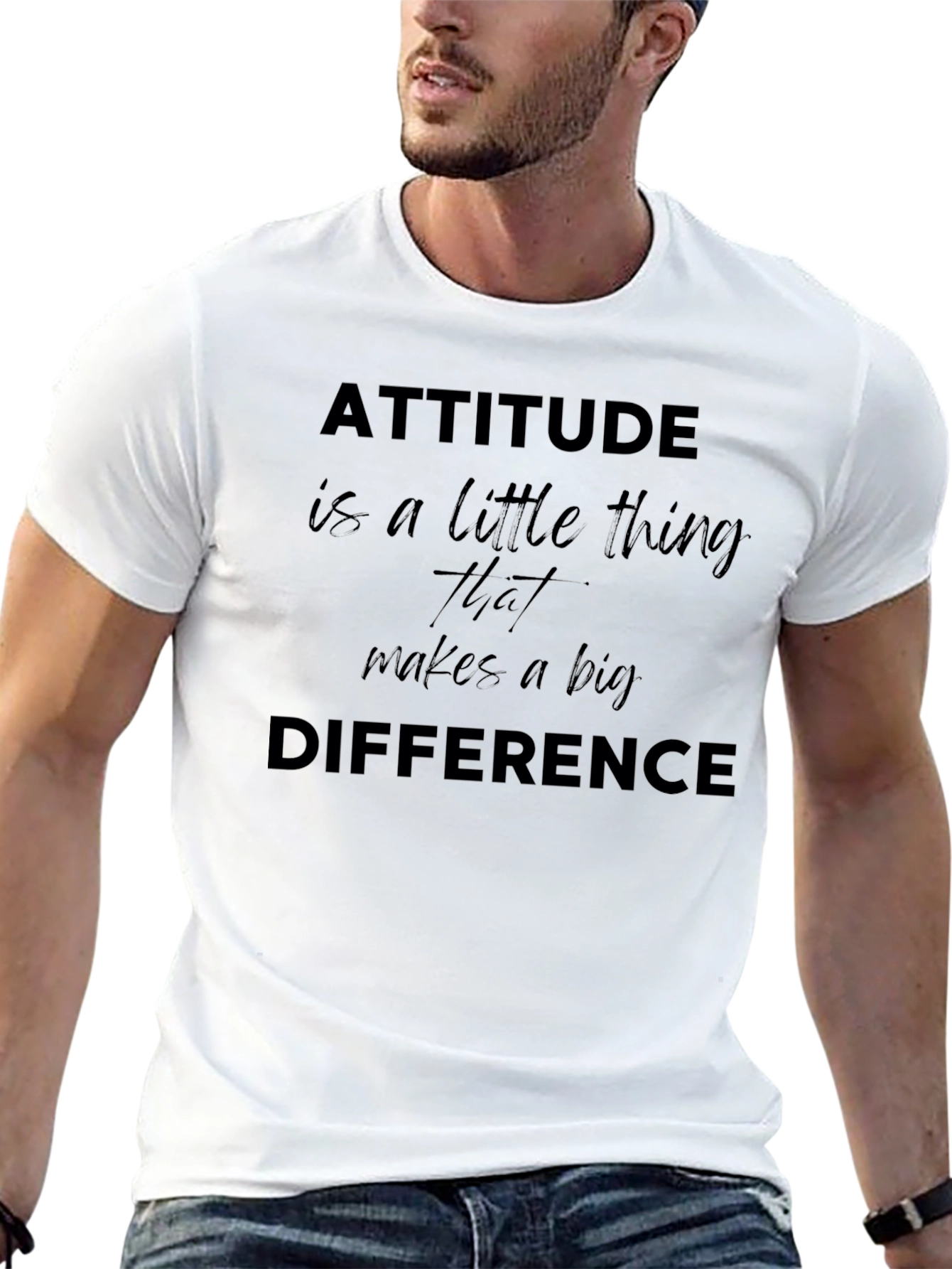 Attitude Makes a Difference Black Graphic Tee