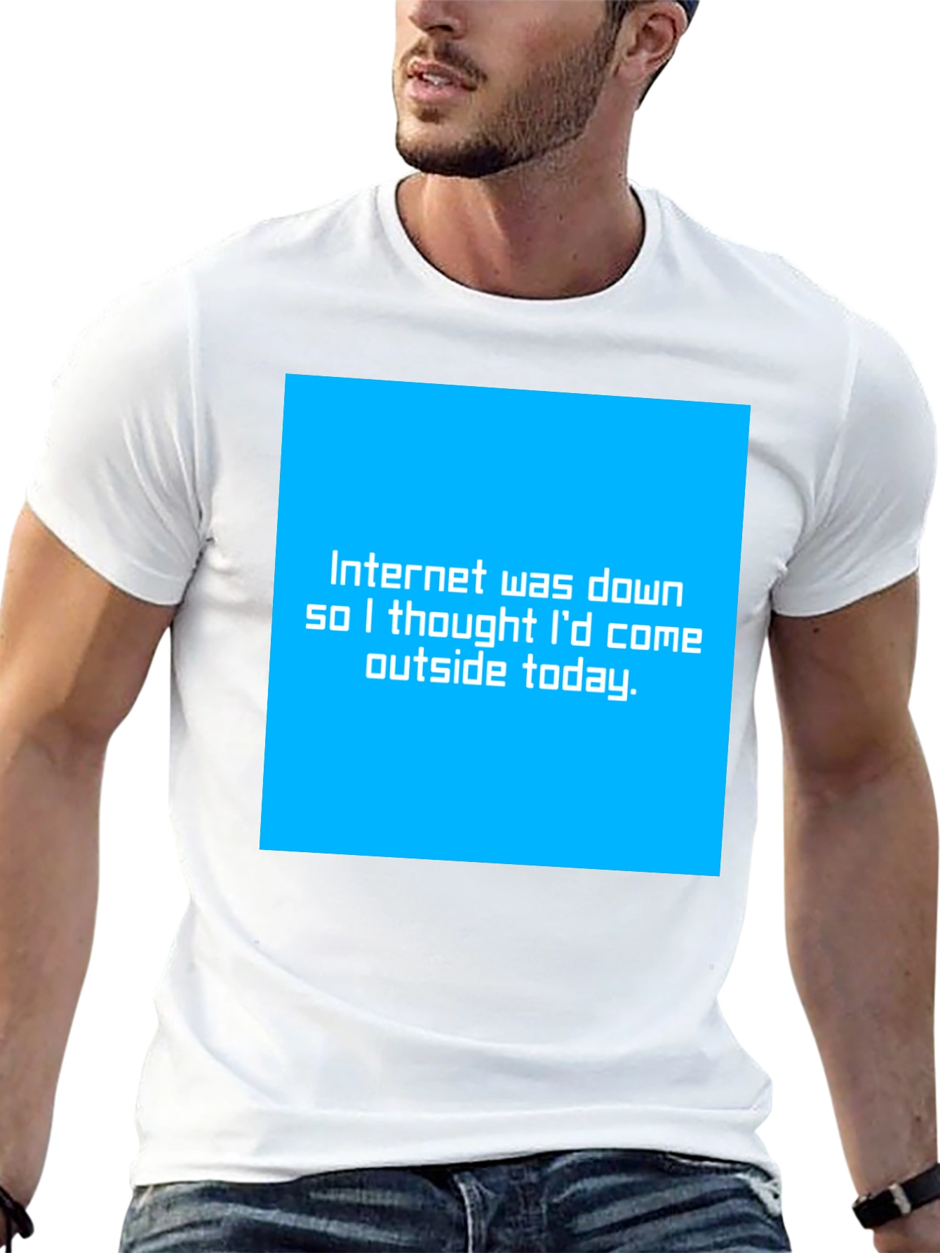 Funny Internet Down Graphic Tee - Black