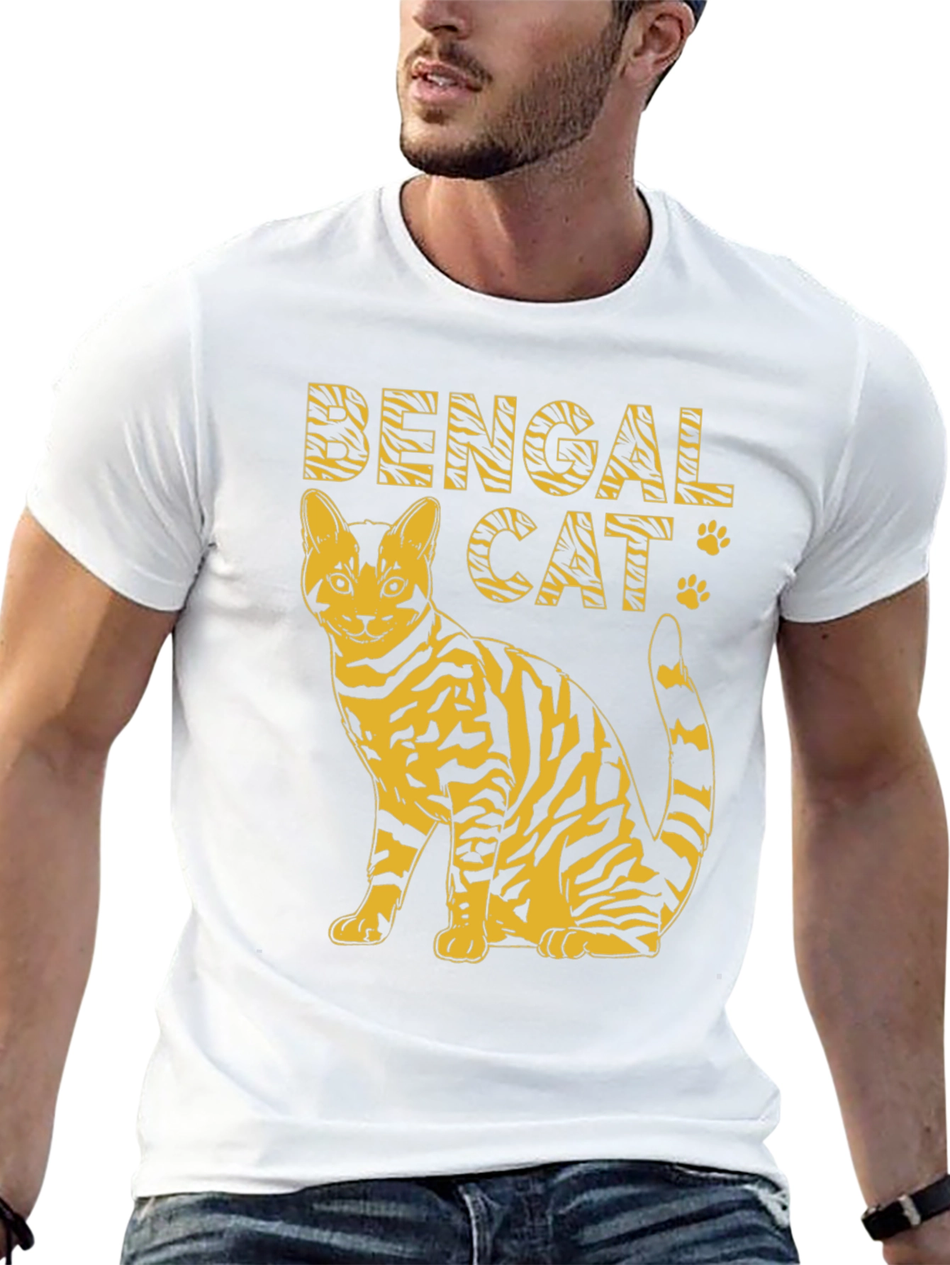 Bengal Cat Graphic Tee - Animal Print Shirt