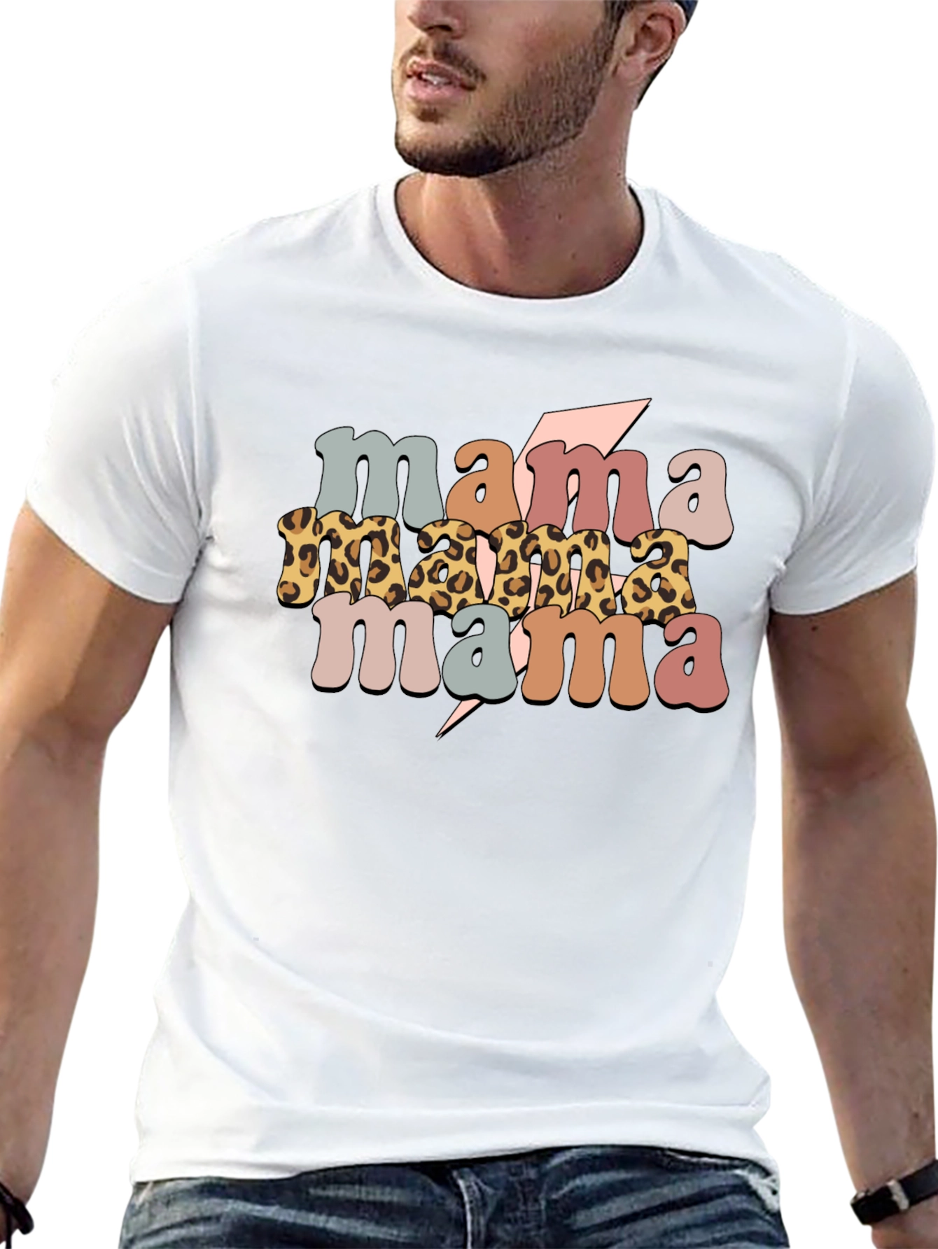 Retro Mama T-Shirt - Stylish Leopard Print