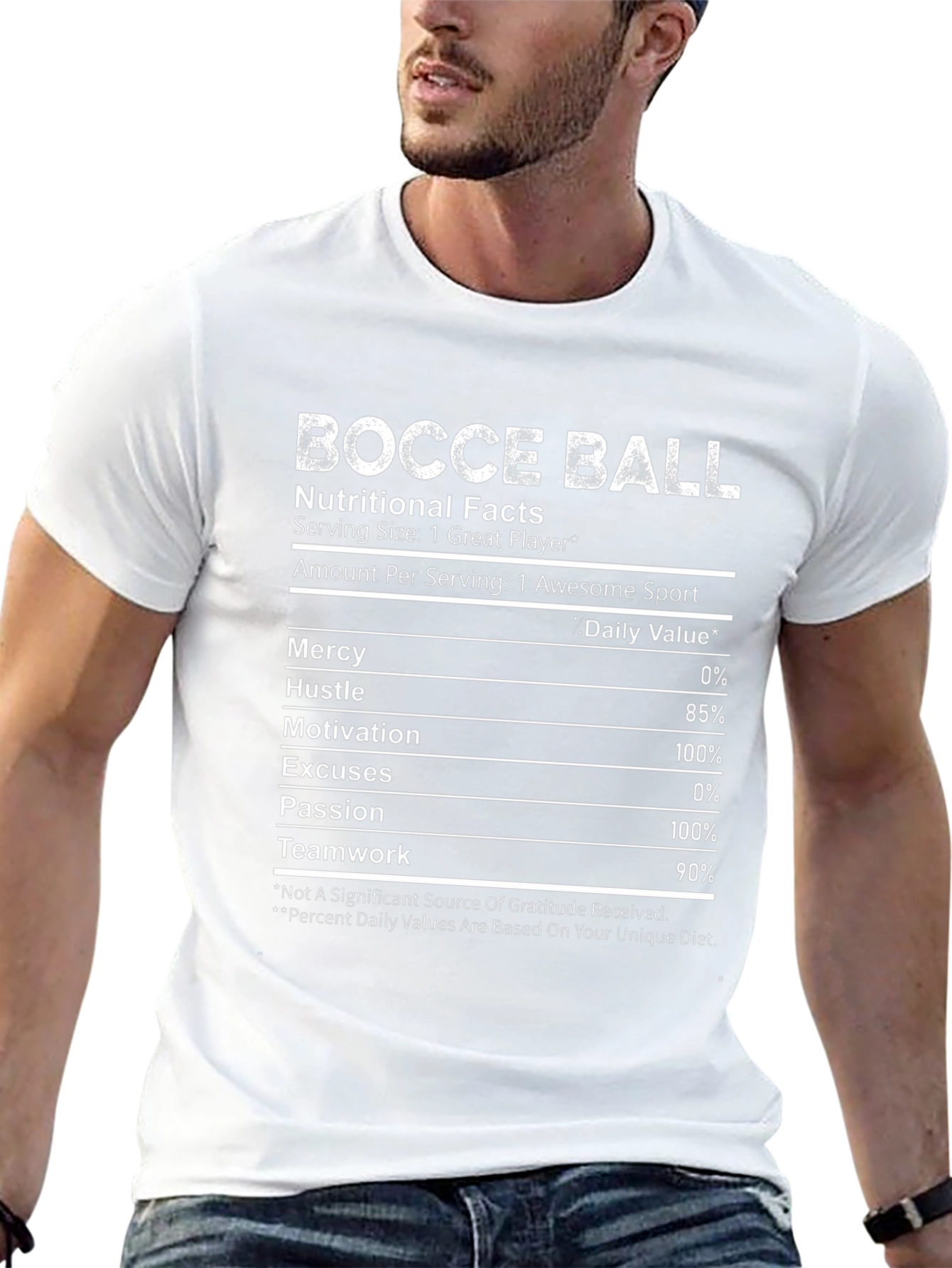 Bocce Ball Nutritional Facts Graphic T-Shirt