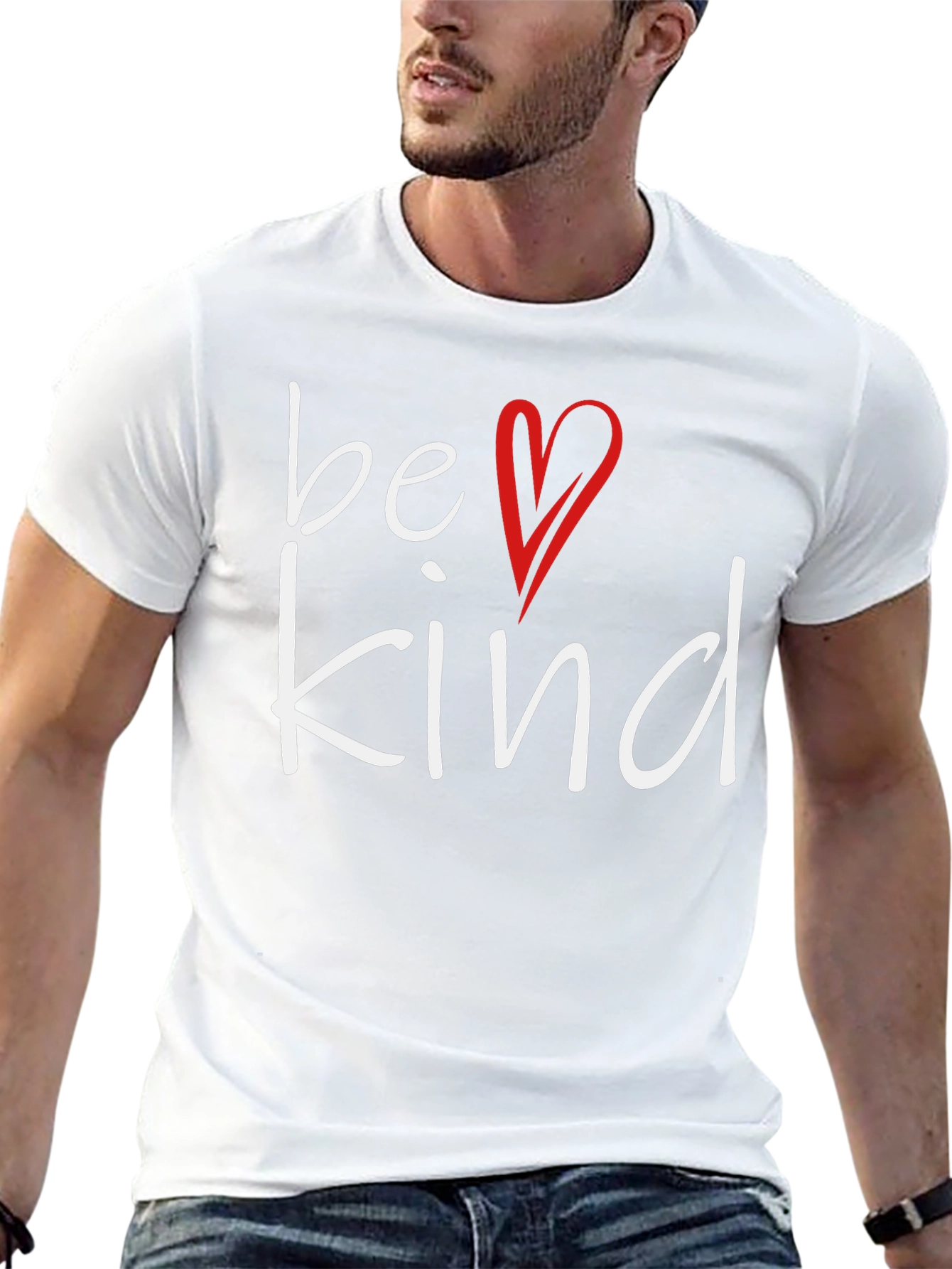 Be Kind T-Shirt: Heart Graphic Soft Cotton Blend