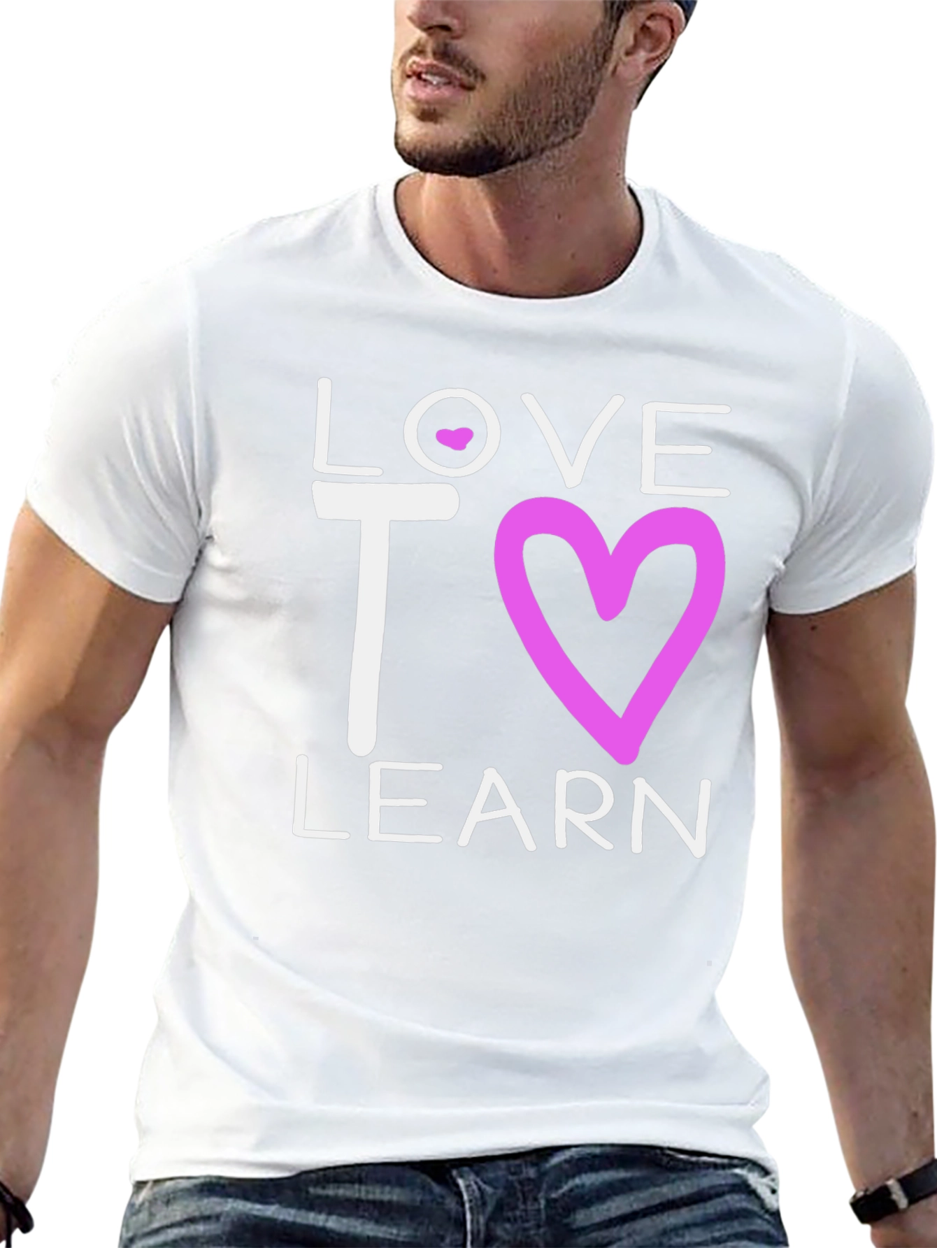 Love to Learn T-Shirt - Black with Heart Design