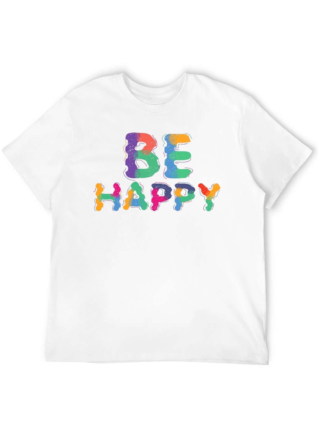 Be Happy Graphic Tee - Unisex Black Cotton T-Shirt