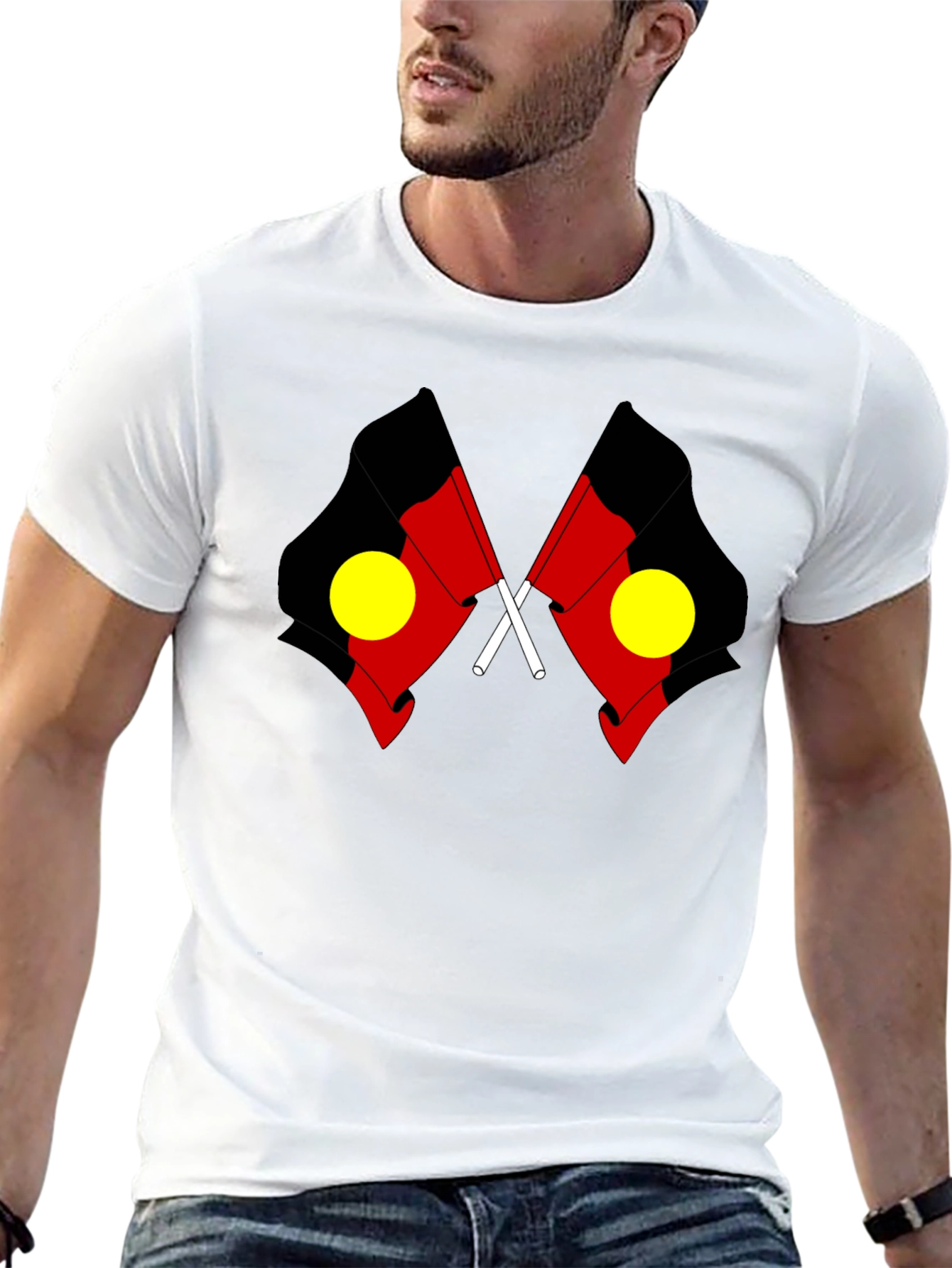 Aboriginal Flag Black T-Shirt