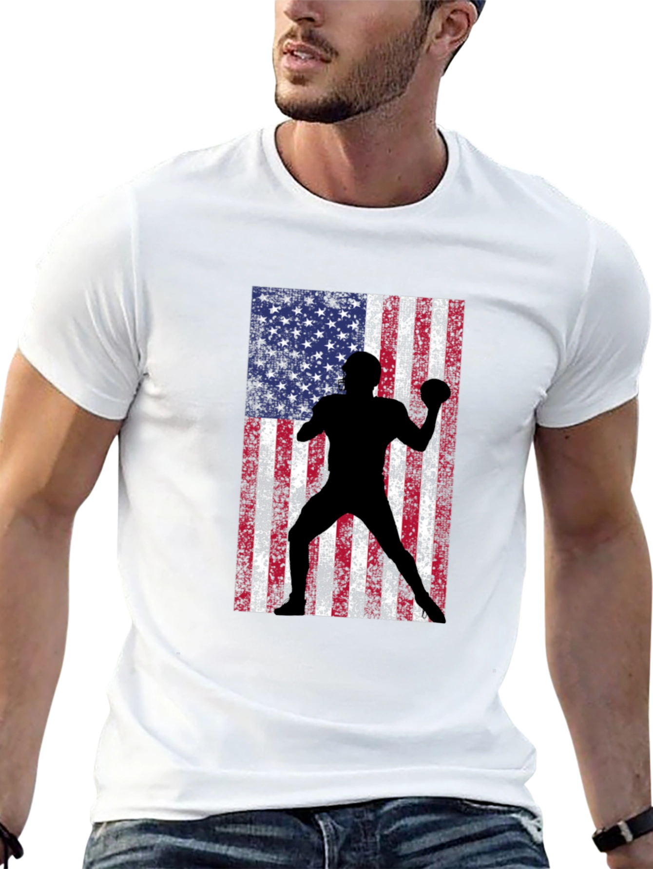 American Football Flag Graphic Tee