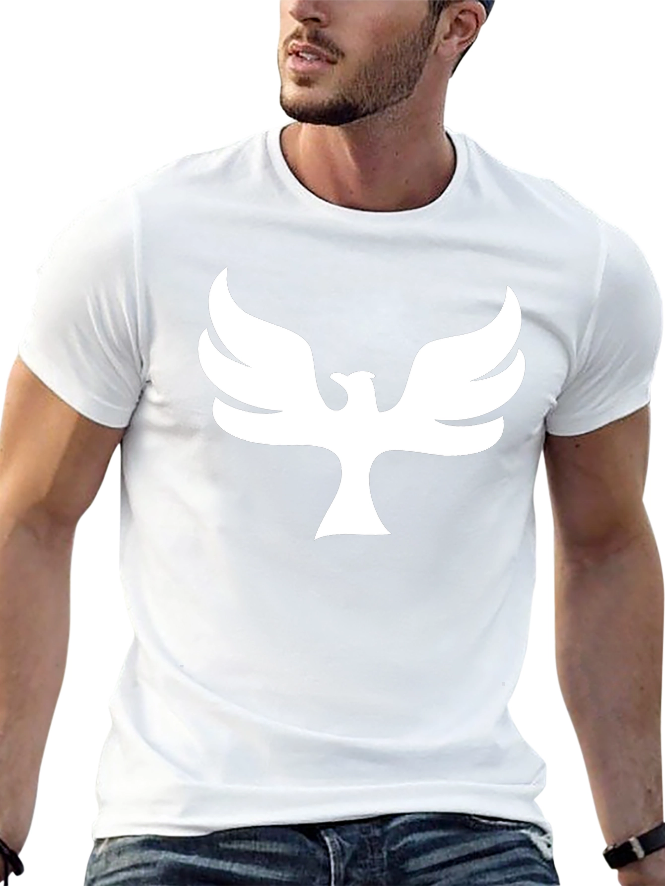 Phoenix Graphic Print T-Shirt - Black
