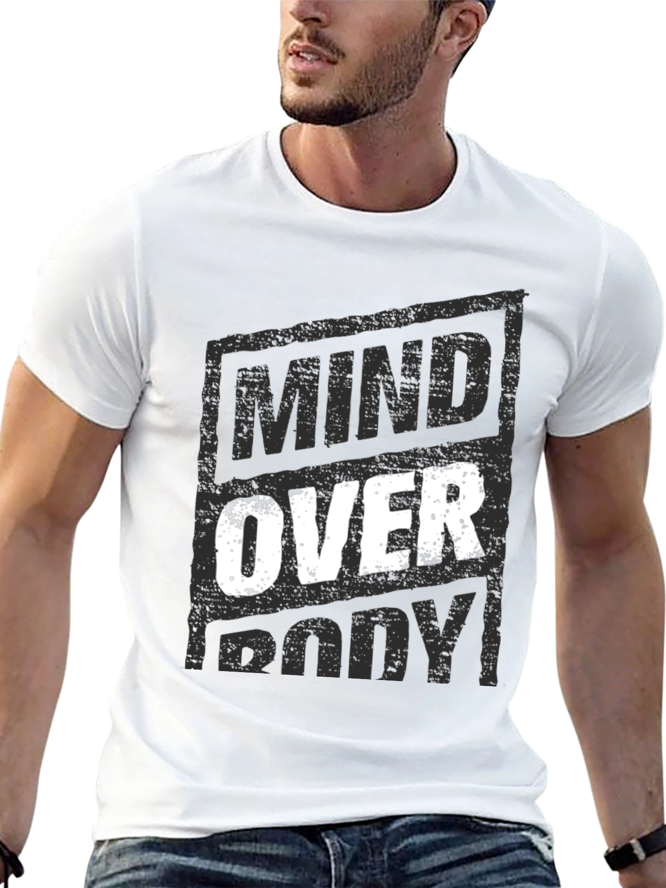 Mind Over Body Graphic T-Shirt - Motivational Design
