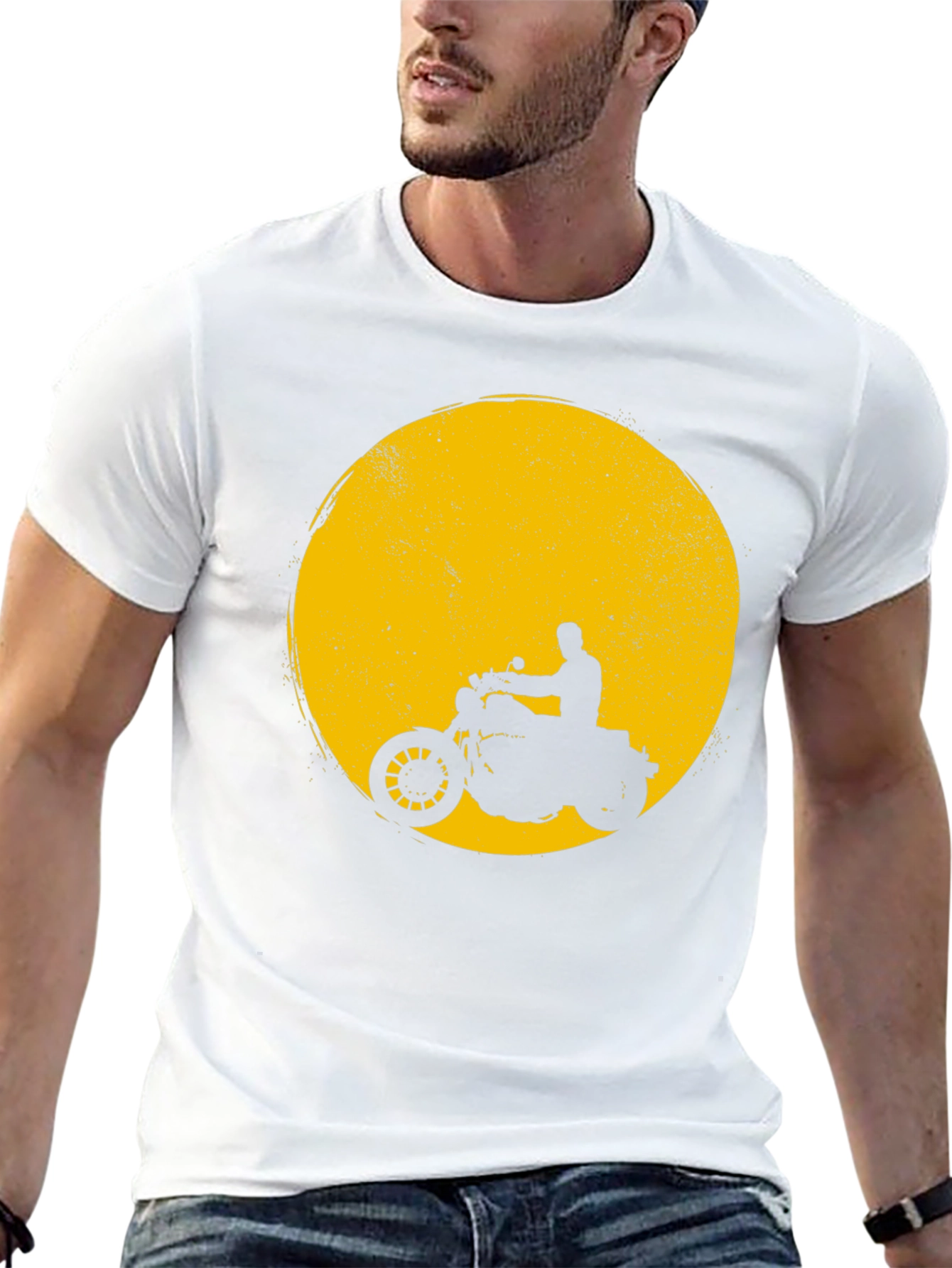 Motorcycle Silhouette Graphic T-Shirt