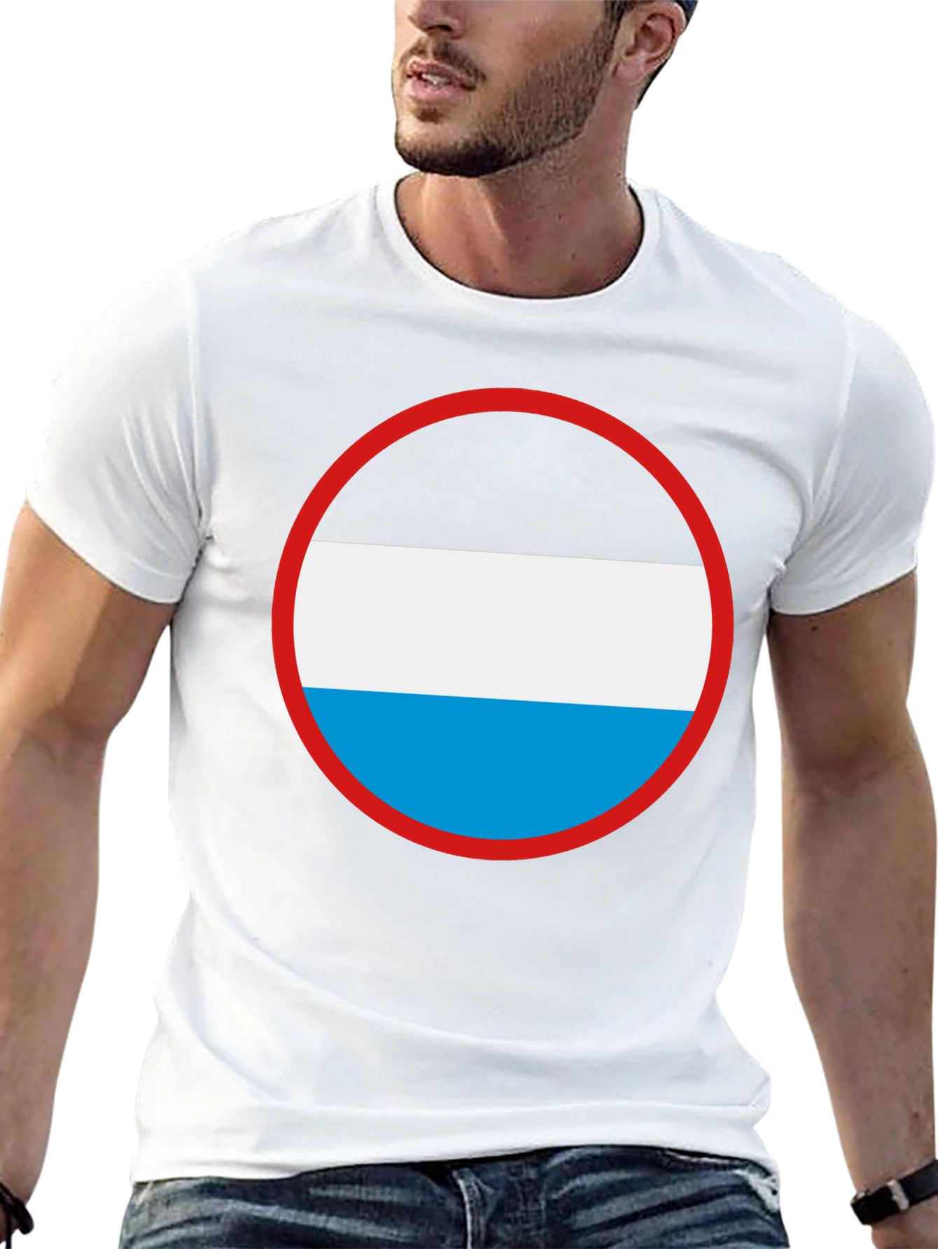 Graphic Circle T-Shirt - Black White & Blue