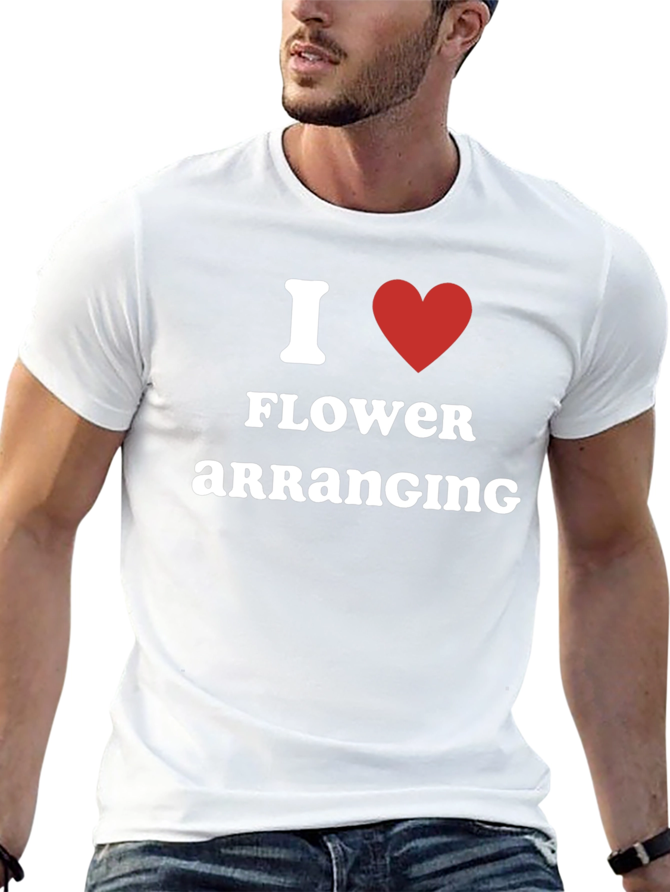 I Love Flower Arranging Black T-Shirt
