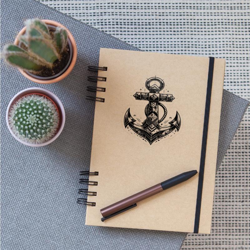 Unusual Anchor Elegant Tattoo Sketch Style