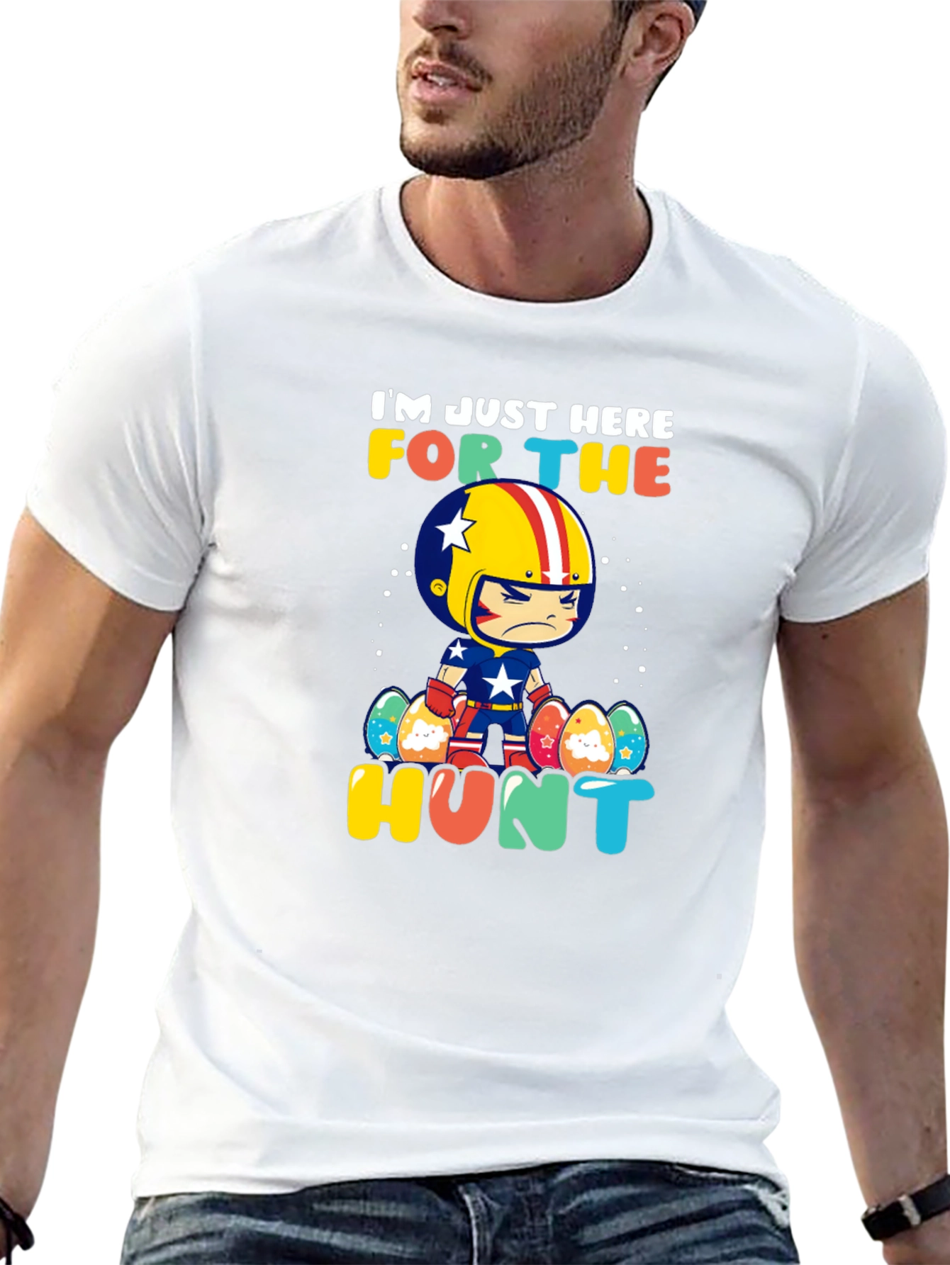 Im Just Here For The Hunt Easter T-Shirt
