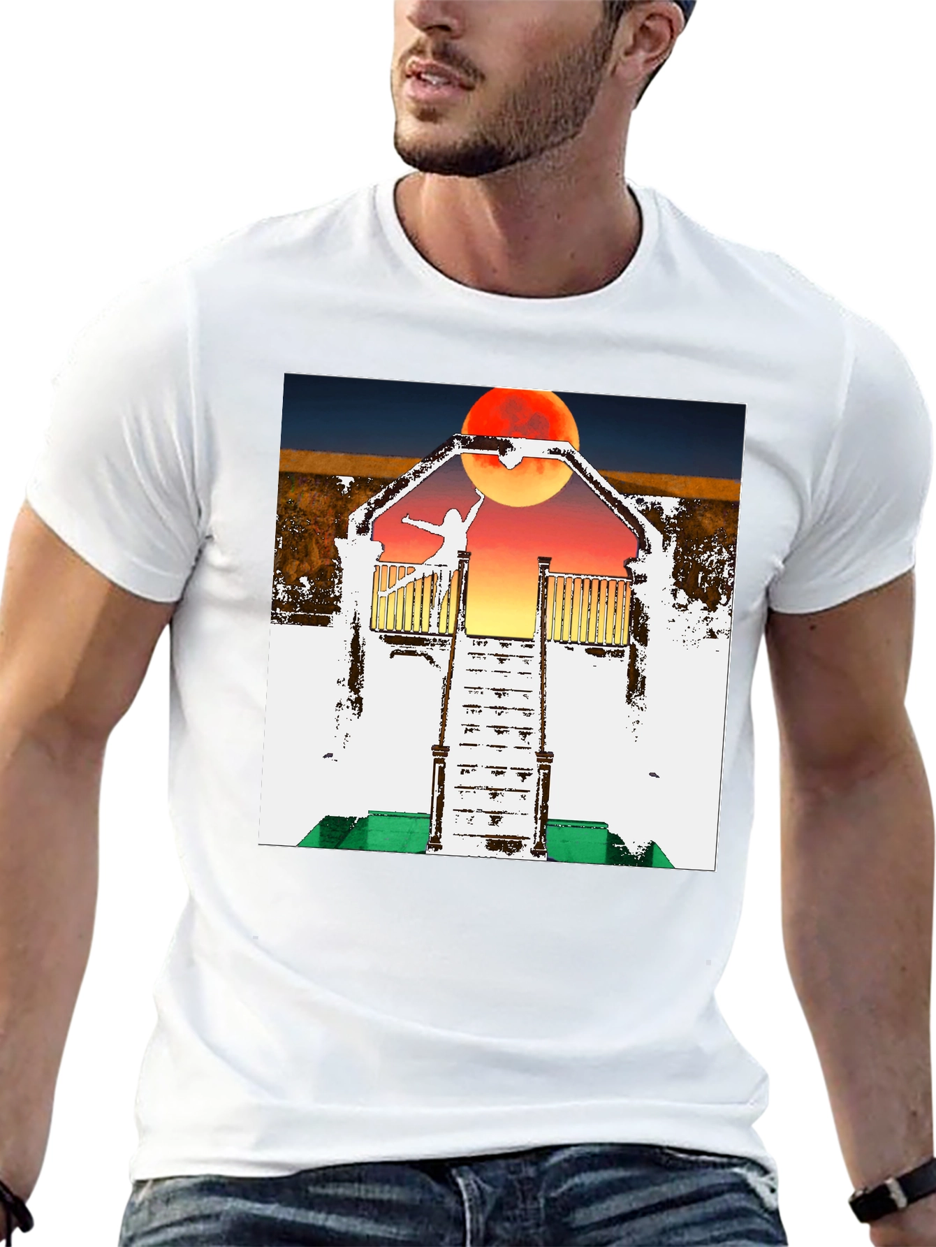 Surreal Sunset Balcony Graphic Tee